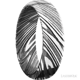 7mm Woodgrain Damascus Steel Domed Bevel Band