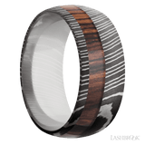 Domed Damascus Band with Cocobolo Inlay