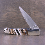 Woolly Mammoth Tooth Damascus Steel Knife 4"