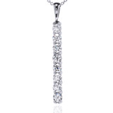 14K White Gold Diamond Bar Necklace 1ctw