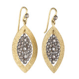 Navette Rough Cut Diamond Dangle Earrings - Kamala Collection