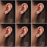 14K White Gold Round Brilliant Diamond Stud Earrings