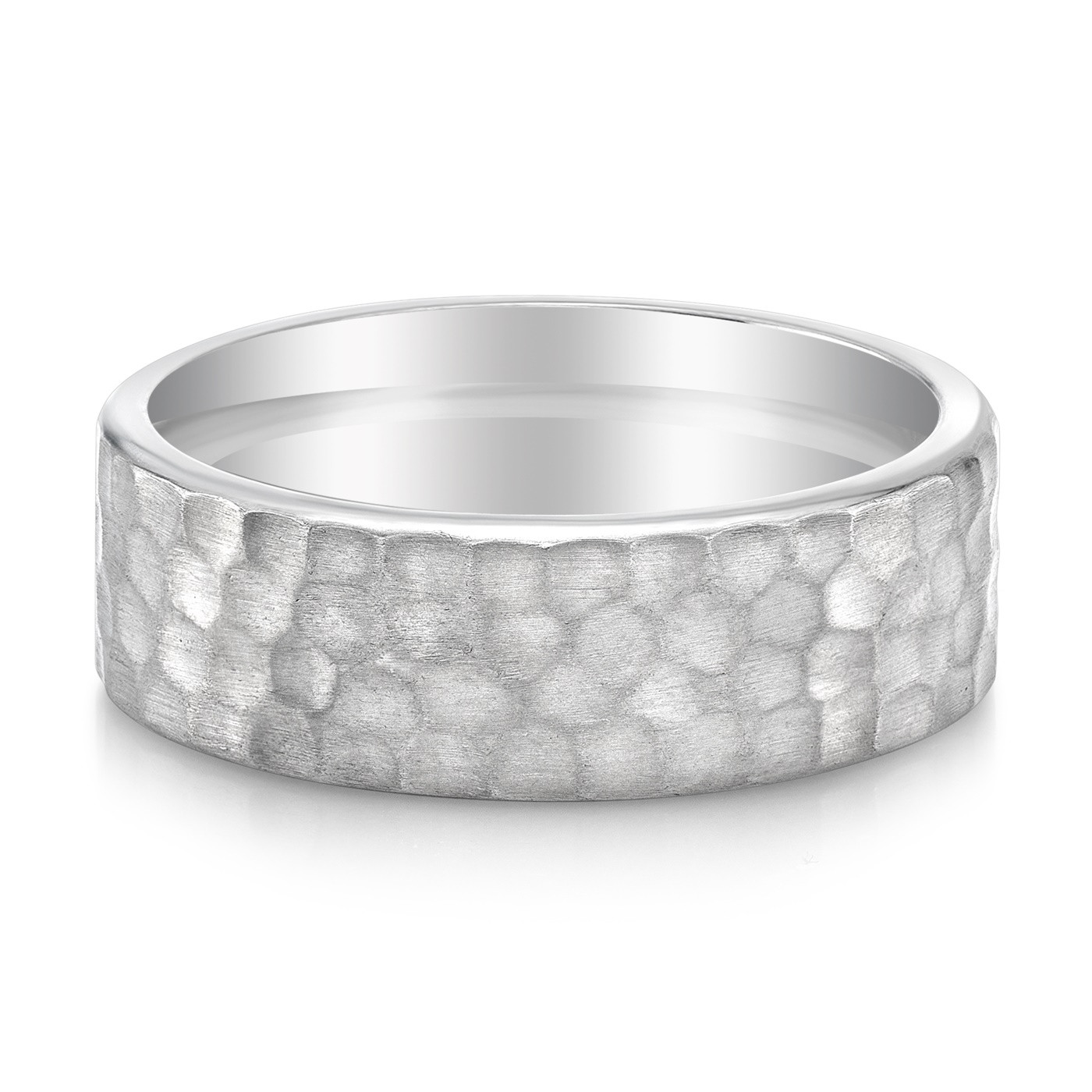 Palladium Hammer Finish 7mm Wedding Band Handmade Palladium Band