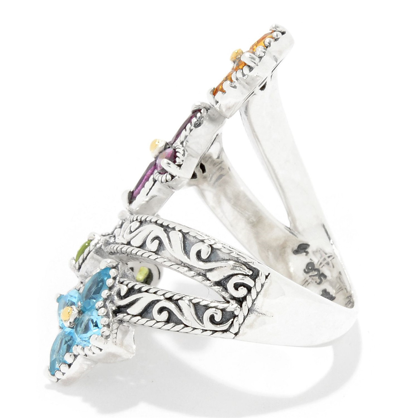 Artisan Silver by Samuel B. Choice of Gemstone Dragon Ring