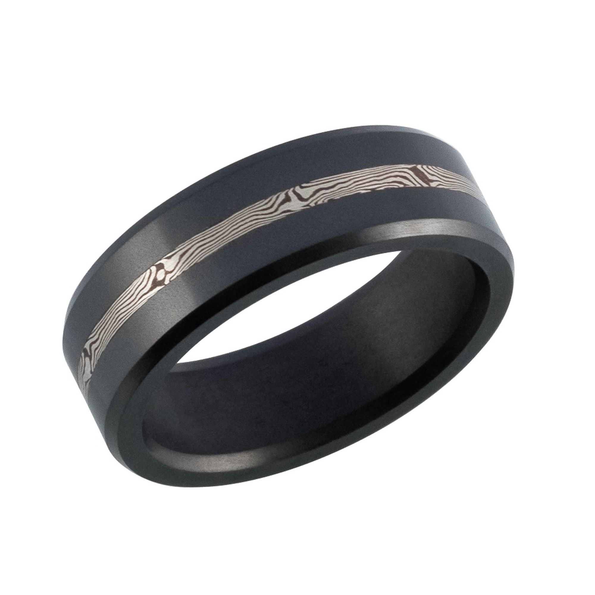 Elysium & White Gold Mokume Inlay Wedding Band