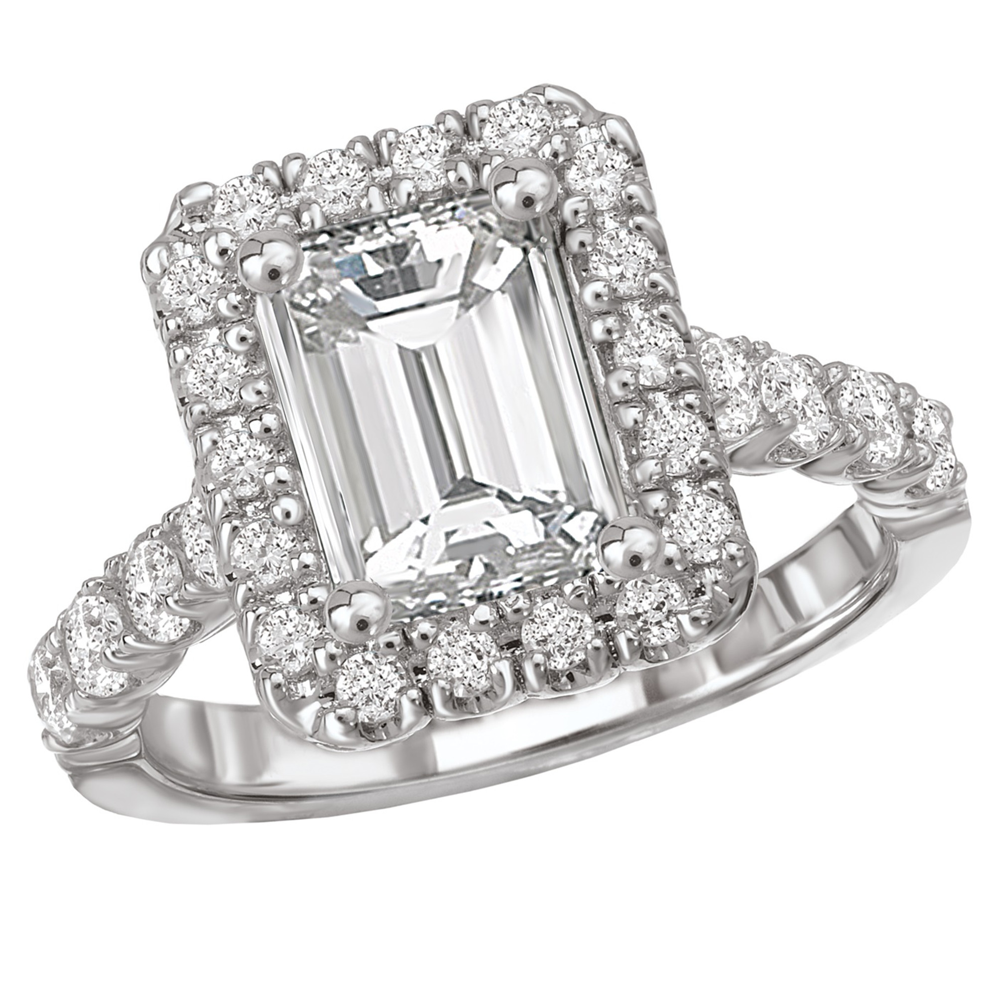 Elena Art Deco Emerald Cut Diamond Halo Engagement Ring – Unique Engagement  Rings NYC | Custom Jewelry by Dana Walden Bridal