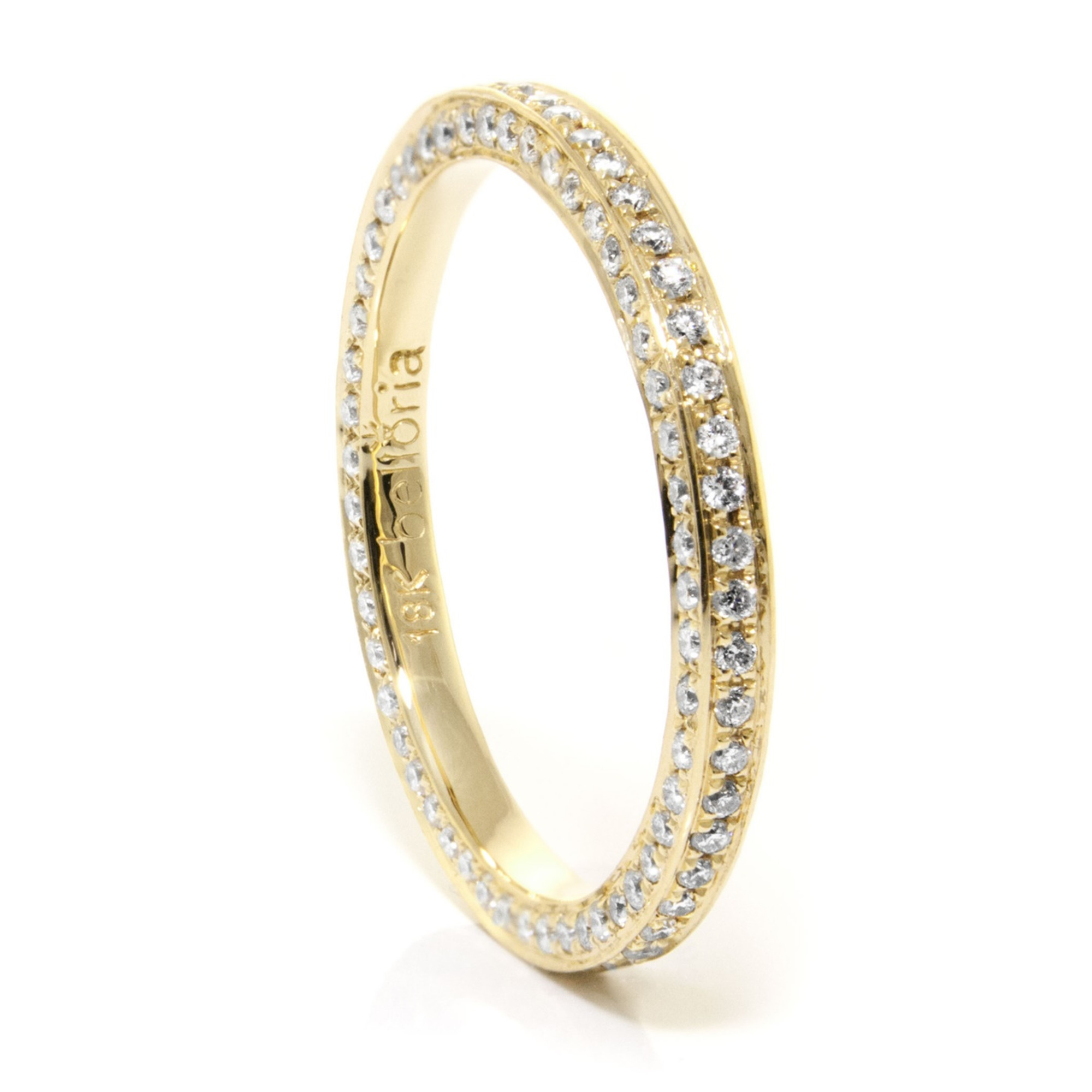 Ladies 18K Gold Eternity Diamond Wedding Band by Belloria - Rings