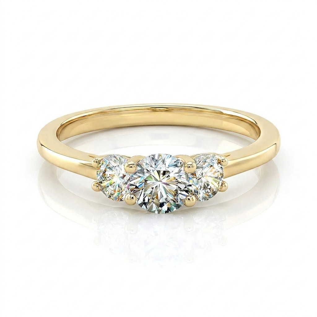 Facets of Fire Diamond 3 Stone Ring in 14K Yellow Gold (1ctw)