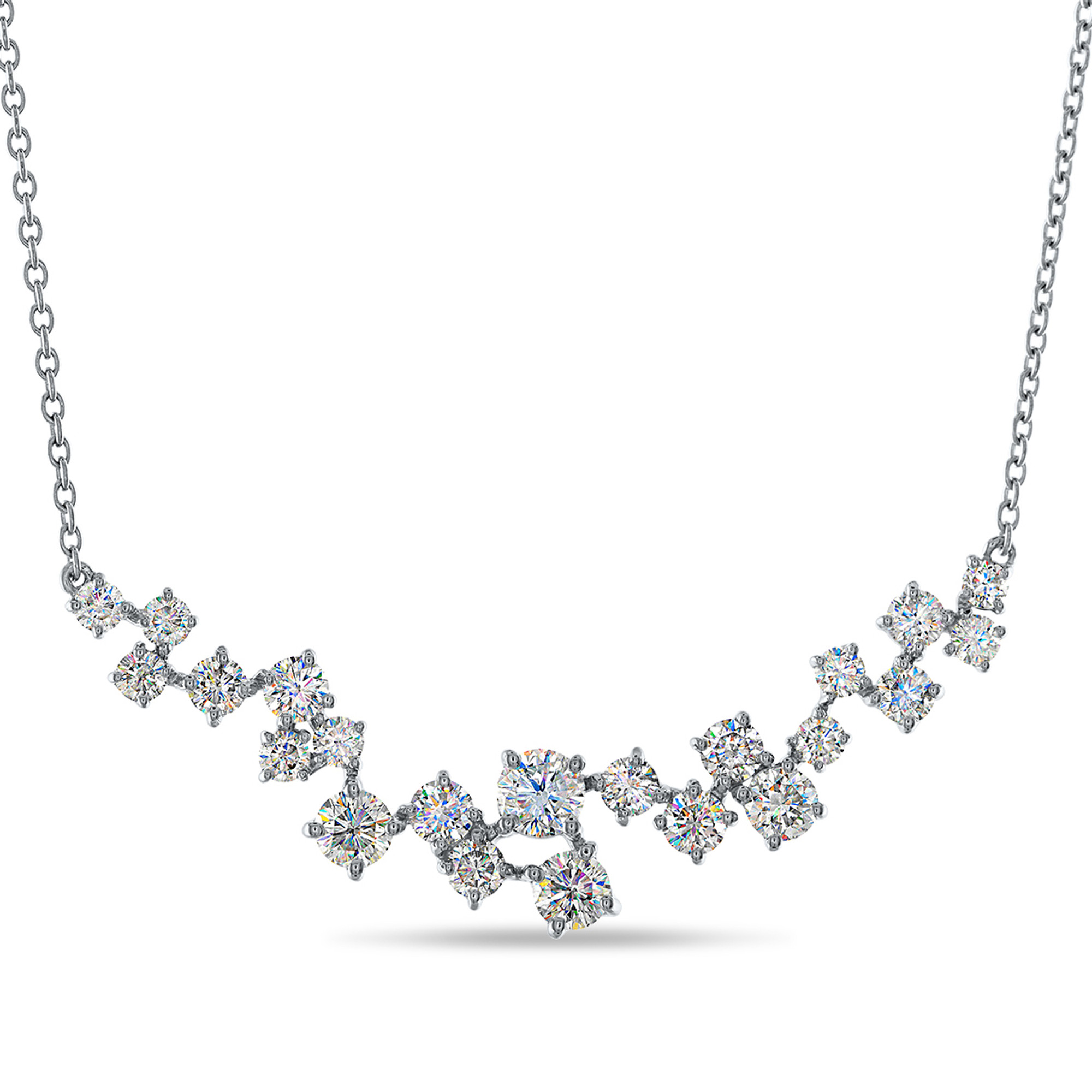 Diamond tennis necklace in 18K gold - SKU#: 31334 — Michael John Bridal