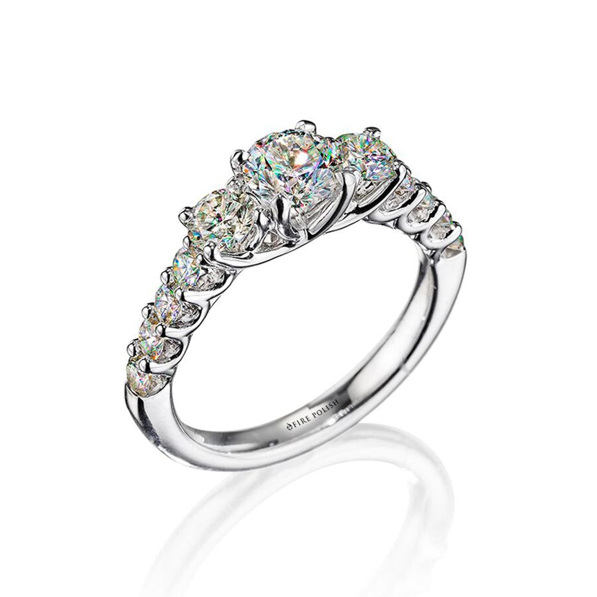 Fire Polish 1.625ctw Diamond & White Gold Engagement Ring