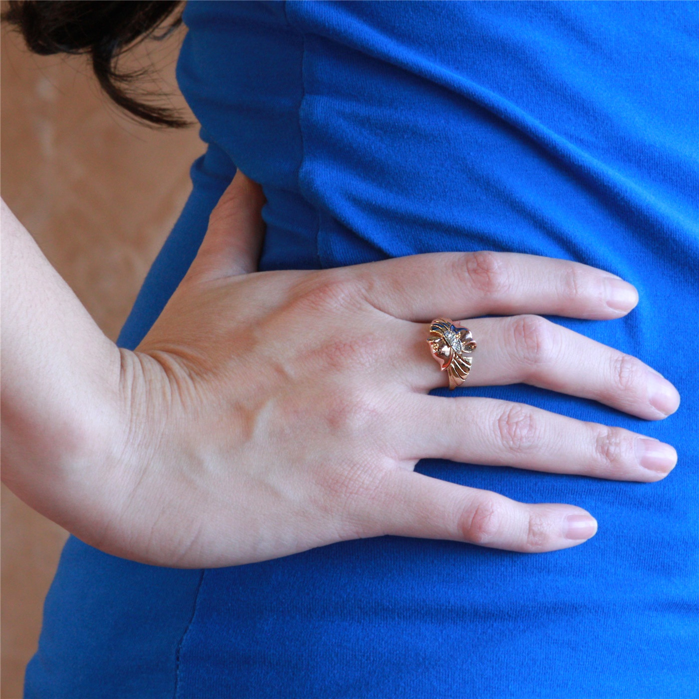 Retro Style 14K Gold Diamond Ring - Recently Sold Treasures