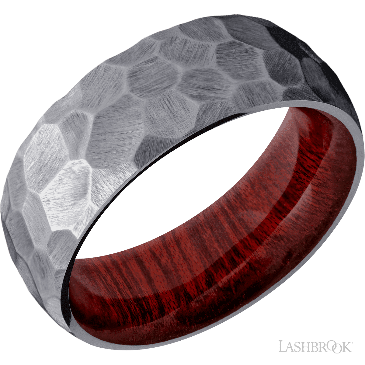 Tantalum Rock Finish Band with Blood Wood Sleeve