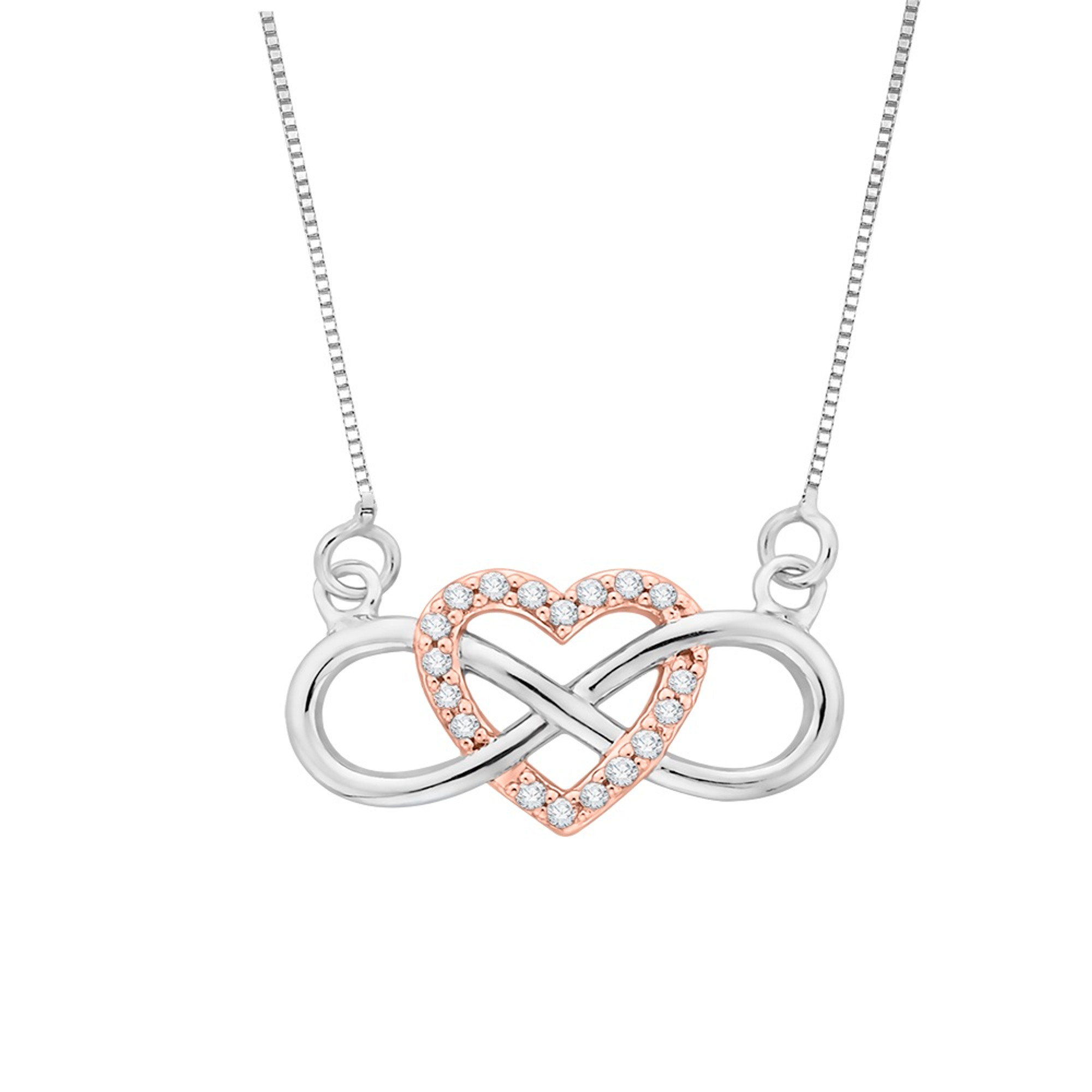 14KT Rose Gold Heart Necklace 0.04 CT. T.W. - Spence Diamonds