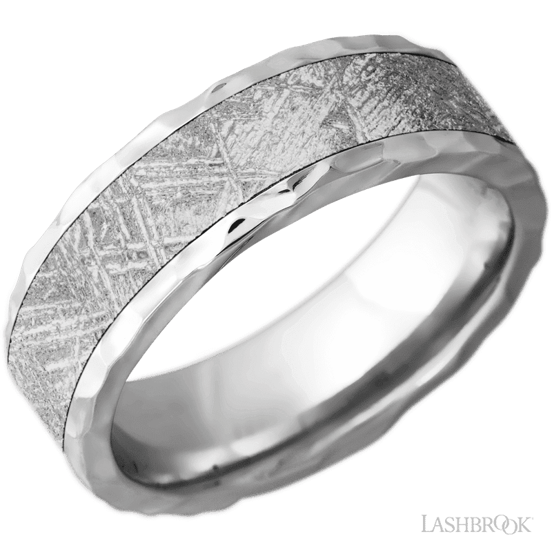 Lashbrook Meteorite & Rock Finish Cobalt Wedding Band - CRATER