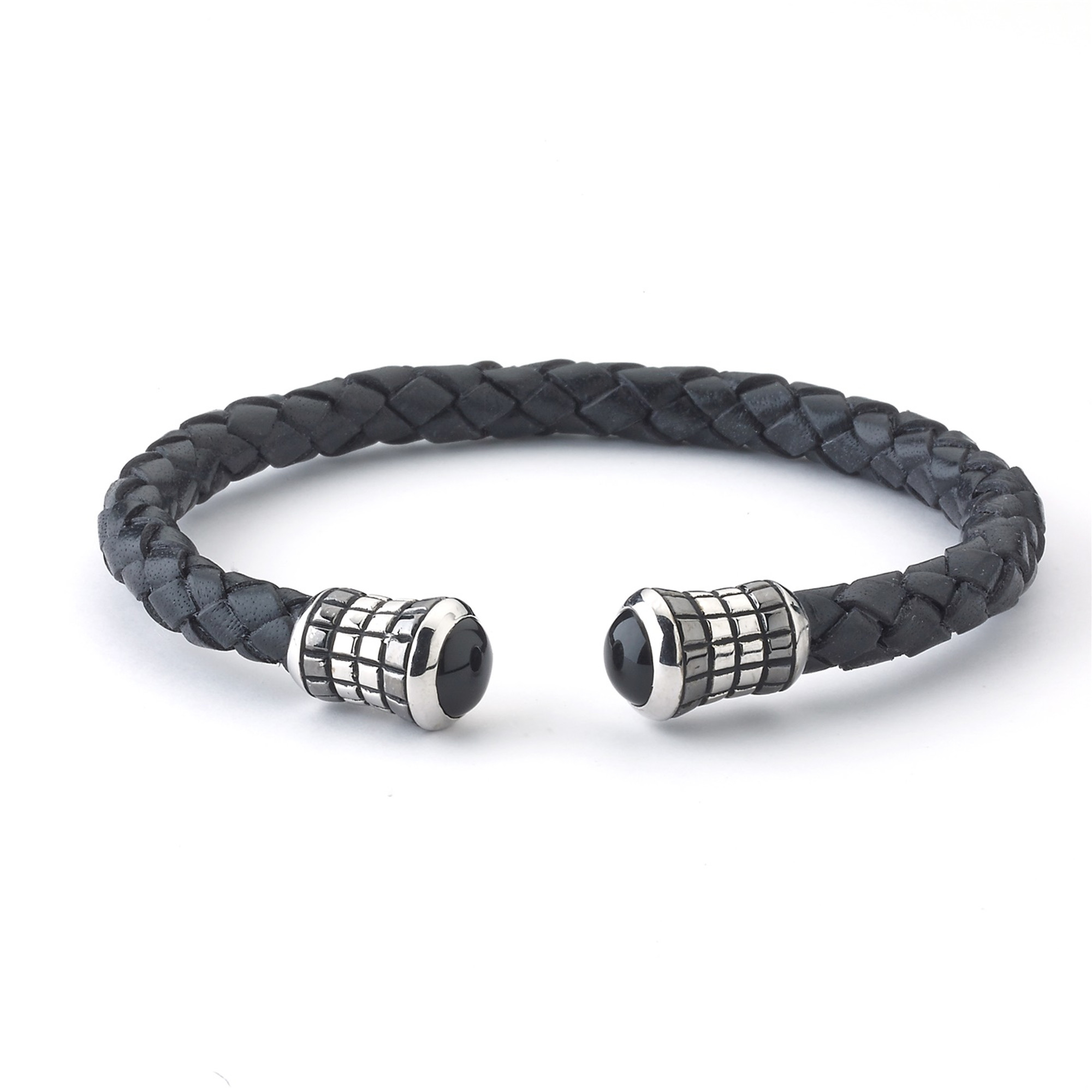 Irish Bracelet | Stainless Steel Men's Black Leather Celtic Bracelet at  IrishShop.com | IJSV50147