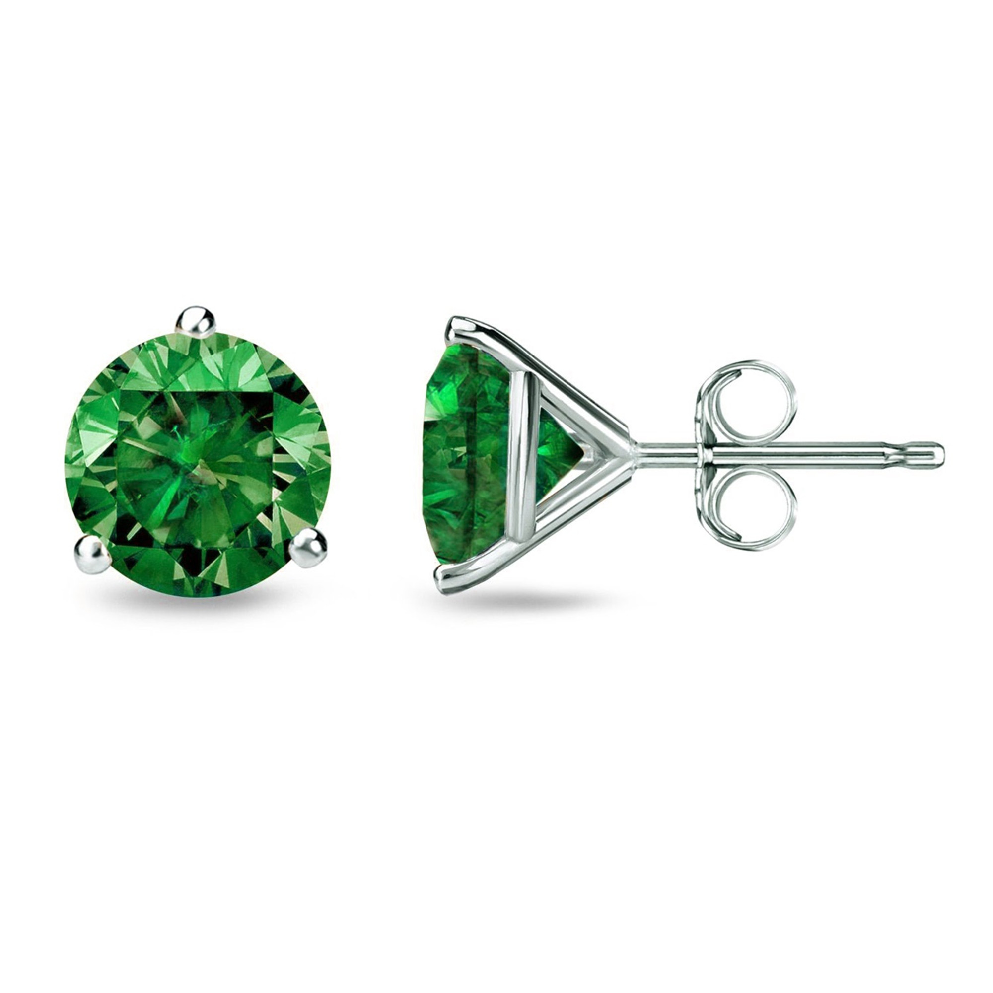 Green Diamond Earrings Fine Earrings for sale | eBay