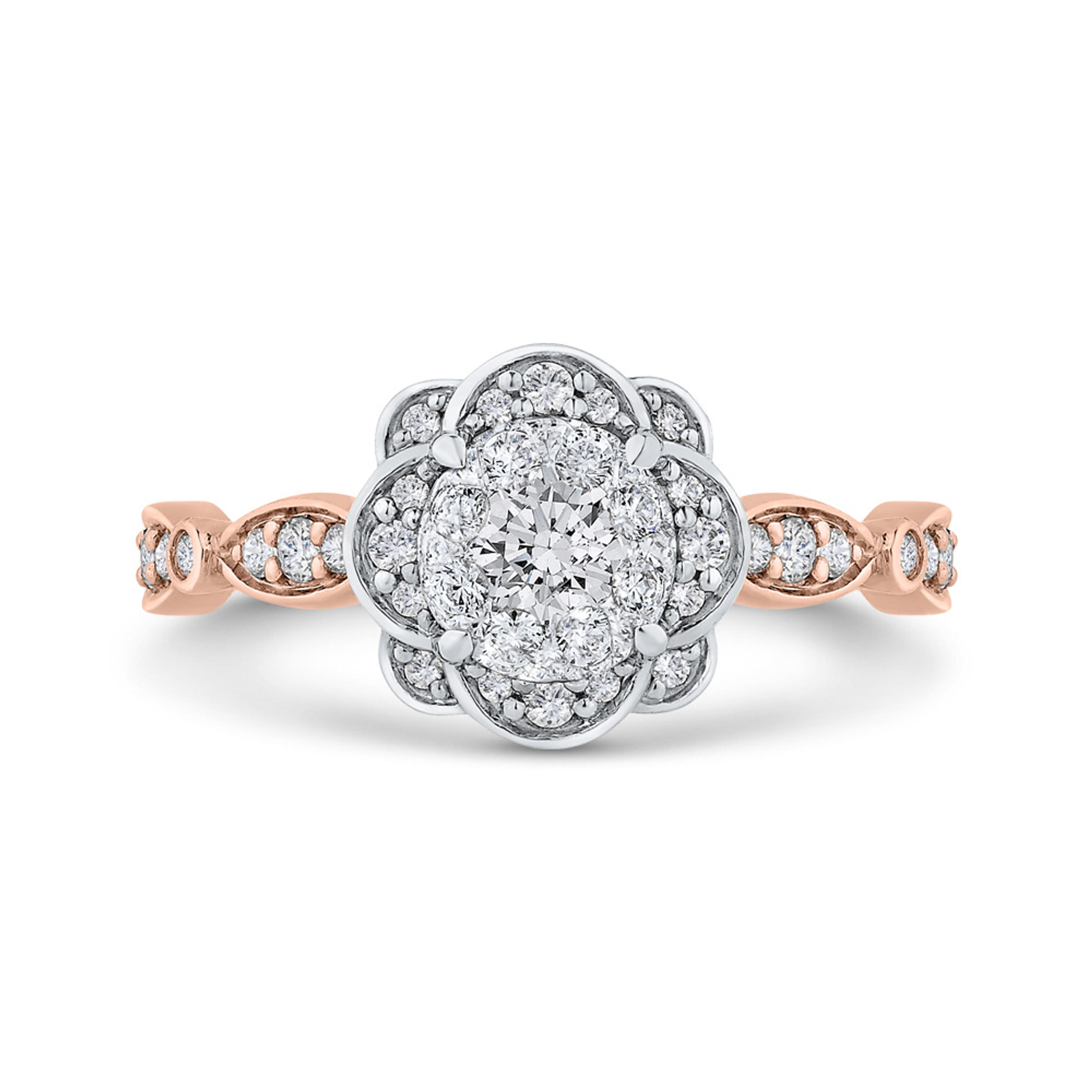 Luminous Diamond Flower Cluster Engagement Ring