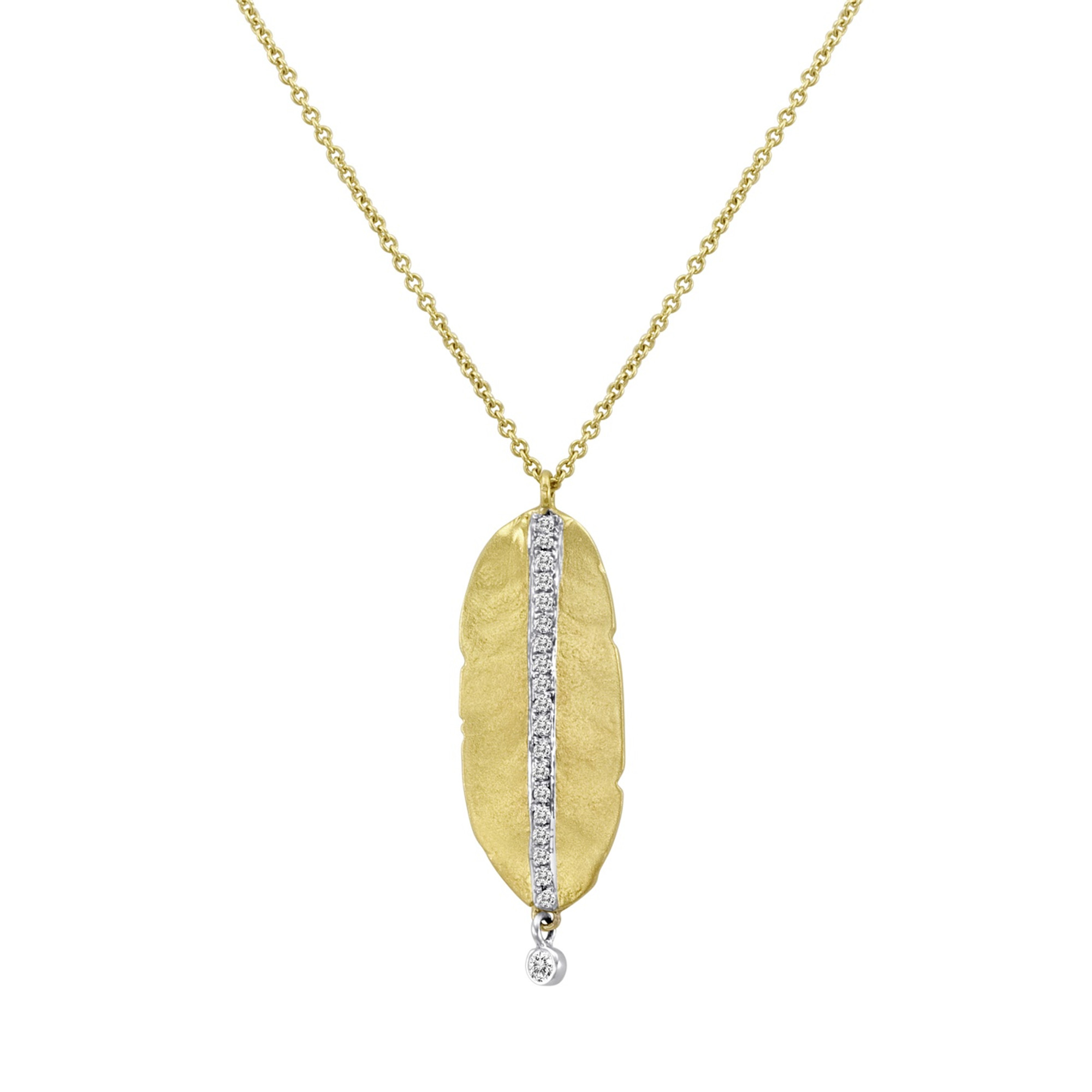 Meira T Gold Diamond Leaf Necklace - Meira T Jewelry