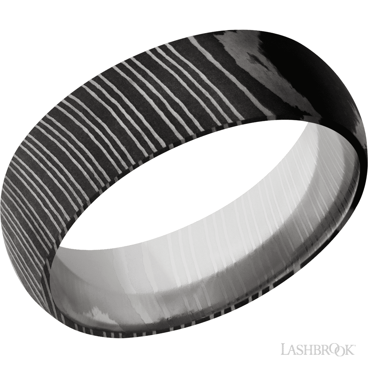 Damascus Steel Acid Mens Band by Lashbrook Designs