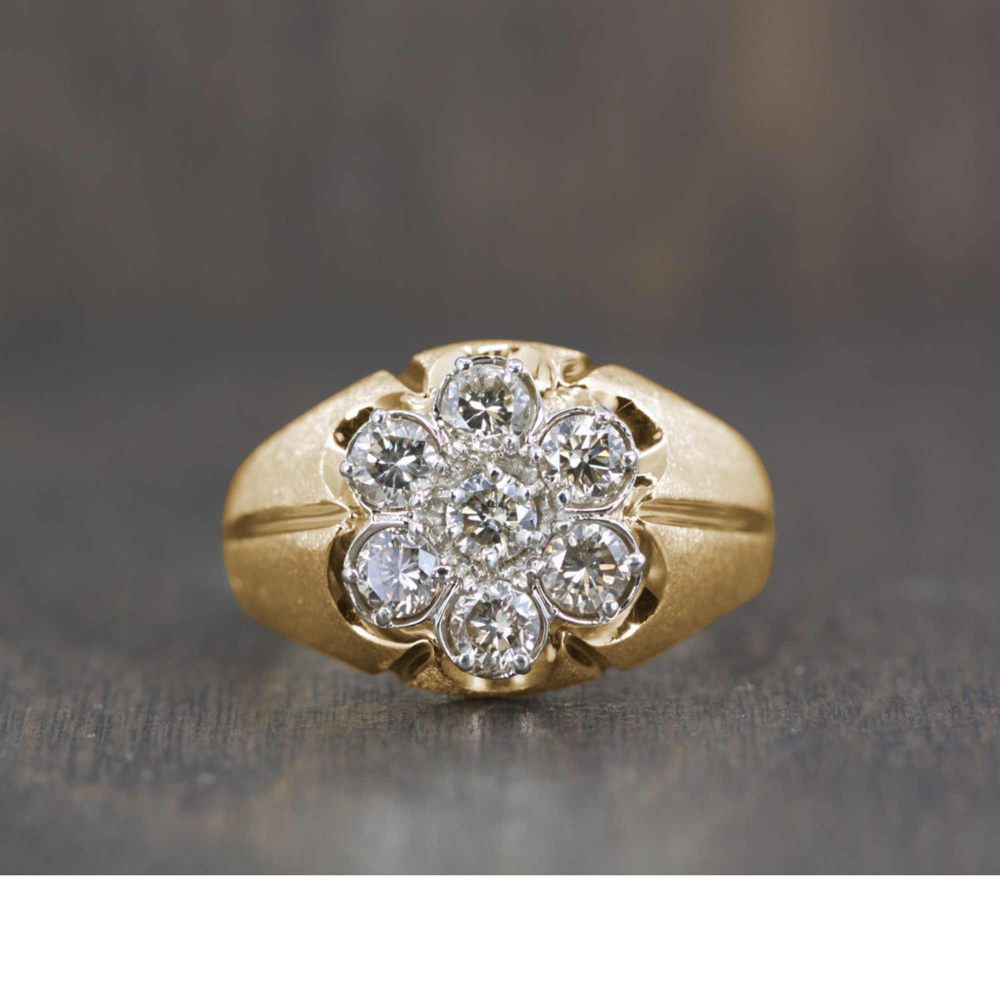 Mens Estate Gypsy Style Diamond Cluster Ring, a whopping 2ctw ($1985)