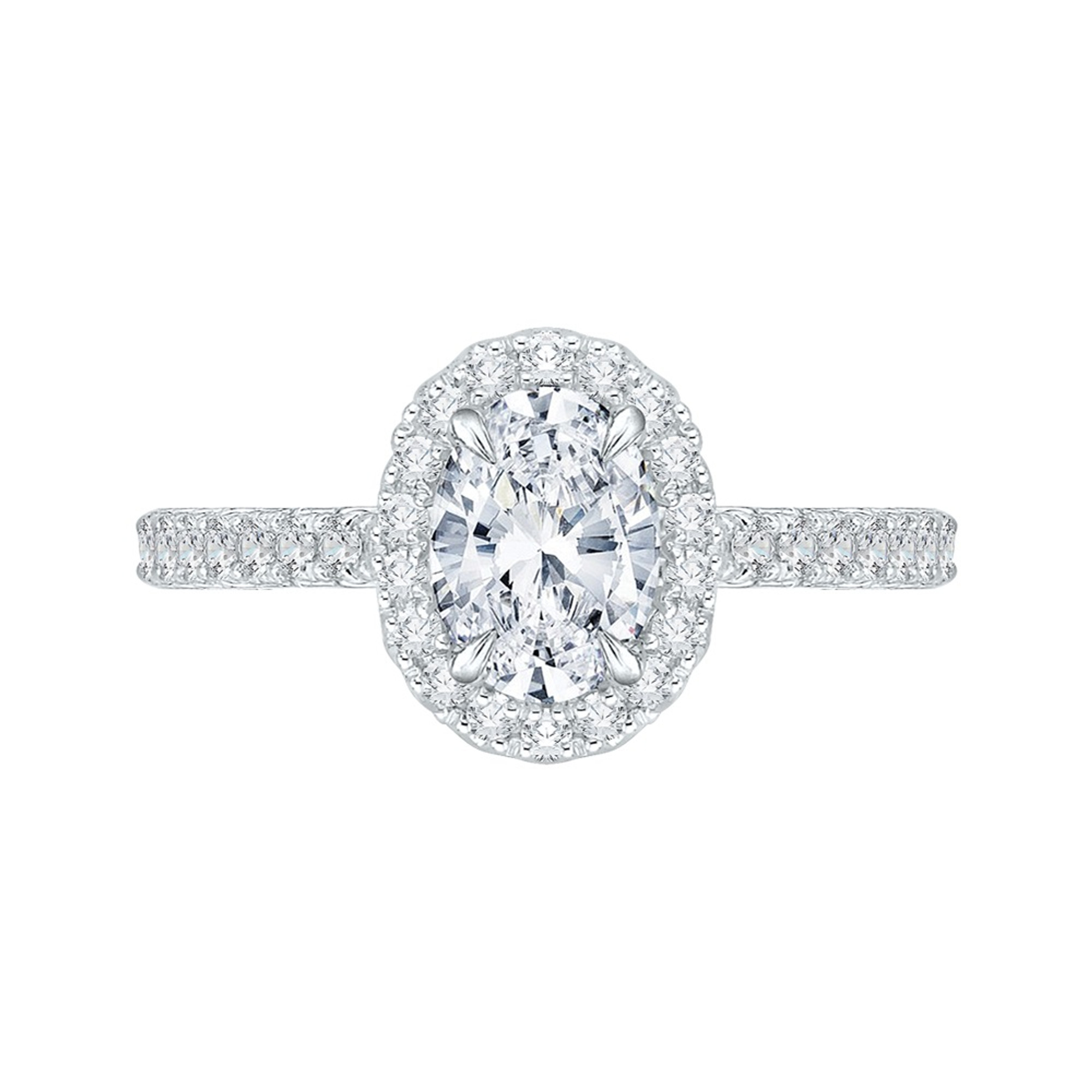 Carizza Oval Halo Semi-Mount Engagement Ring