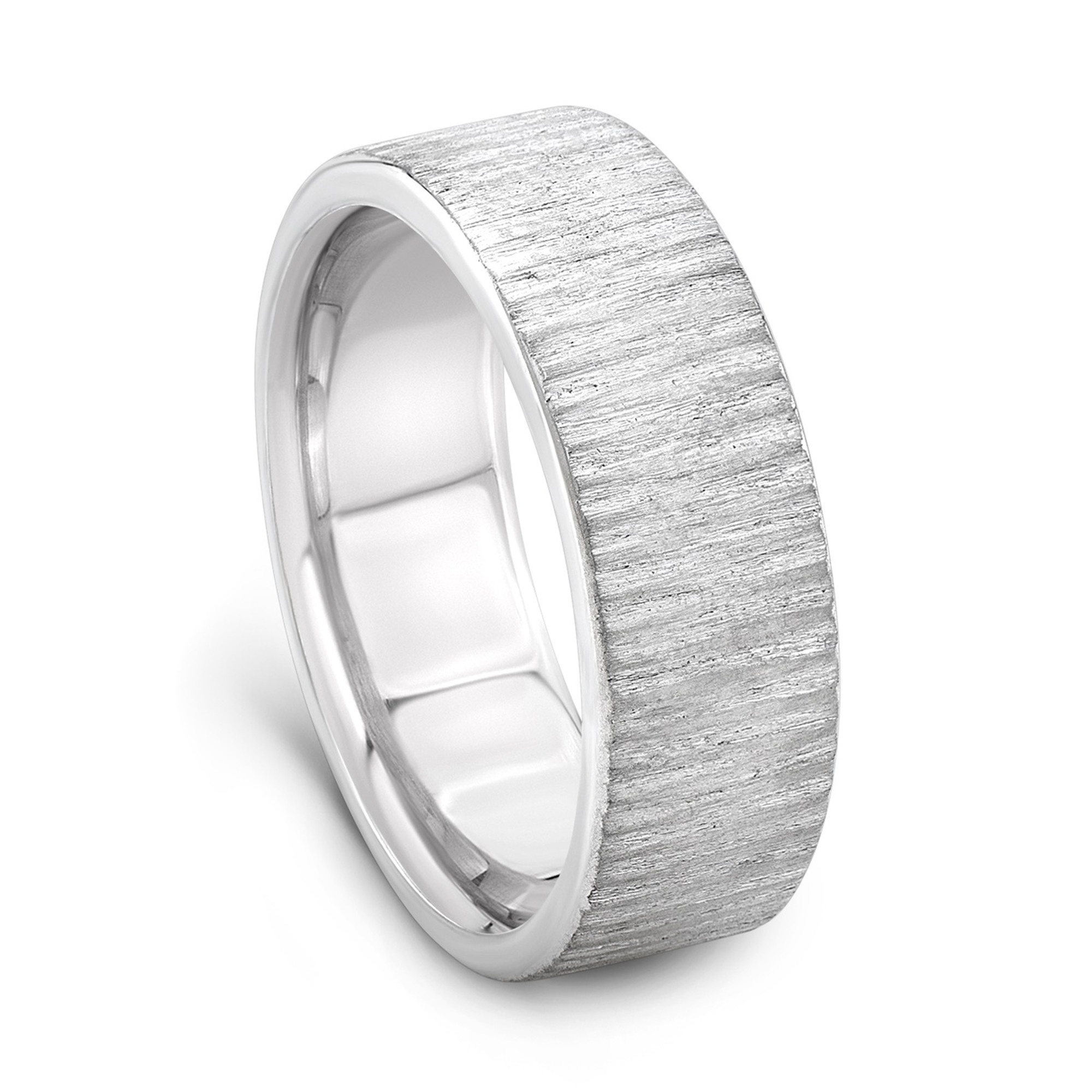 Palladium Wedding Band, Tree Bark, by J.R. YATES