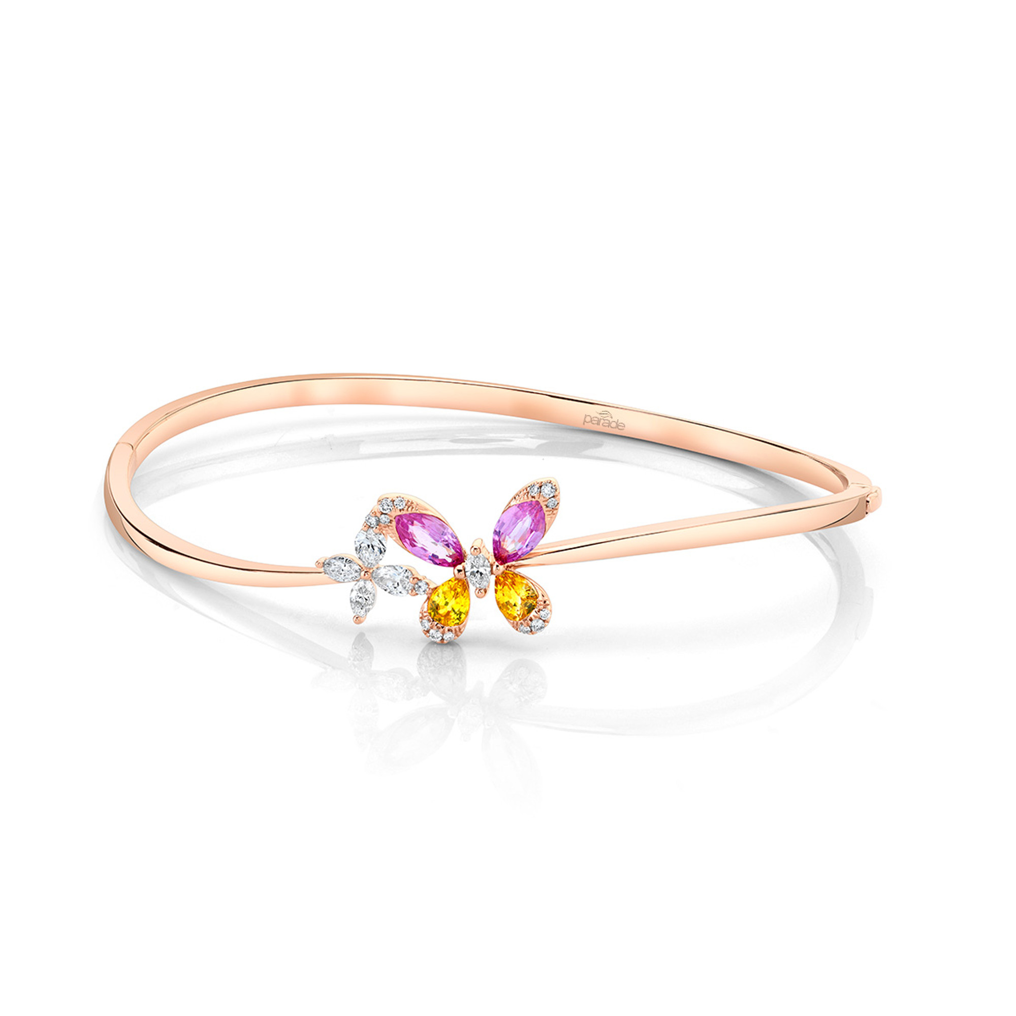 14K Rose Gold Parade in Color Butterfly Bangle Bracelet by Parade