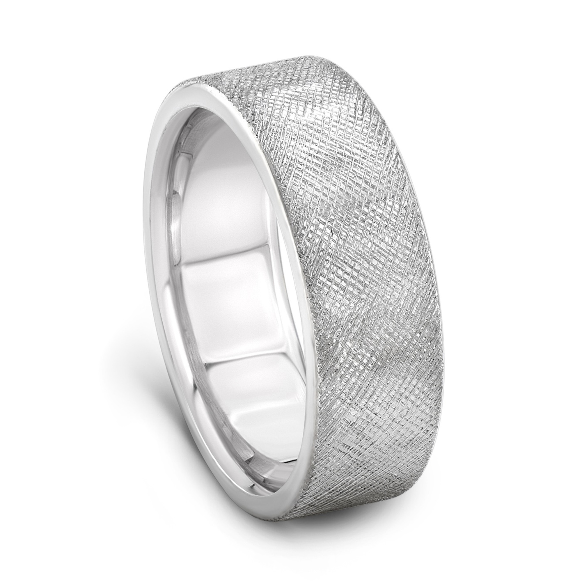 Palladium 6.0mm Court Satin and Polished Wedding Ring - thbaker.co.uk