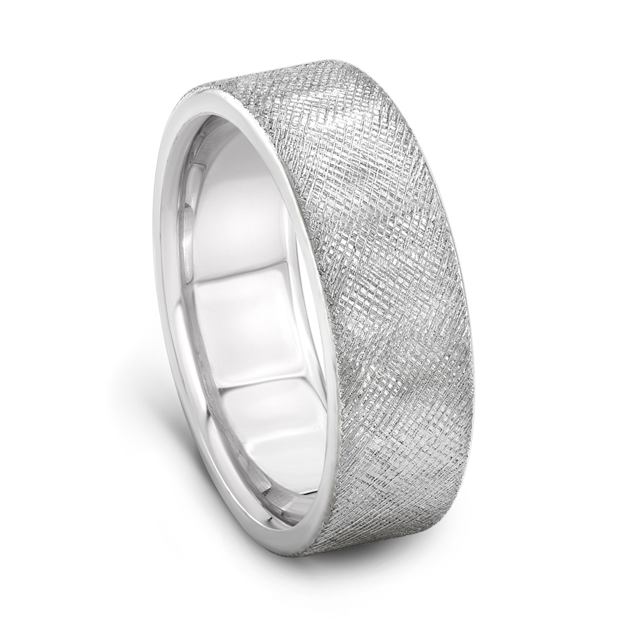 Palladium Cross Hatch Wedding Band by J.R. YATES