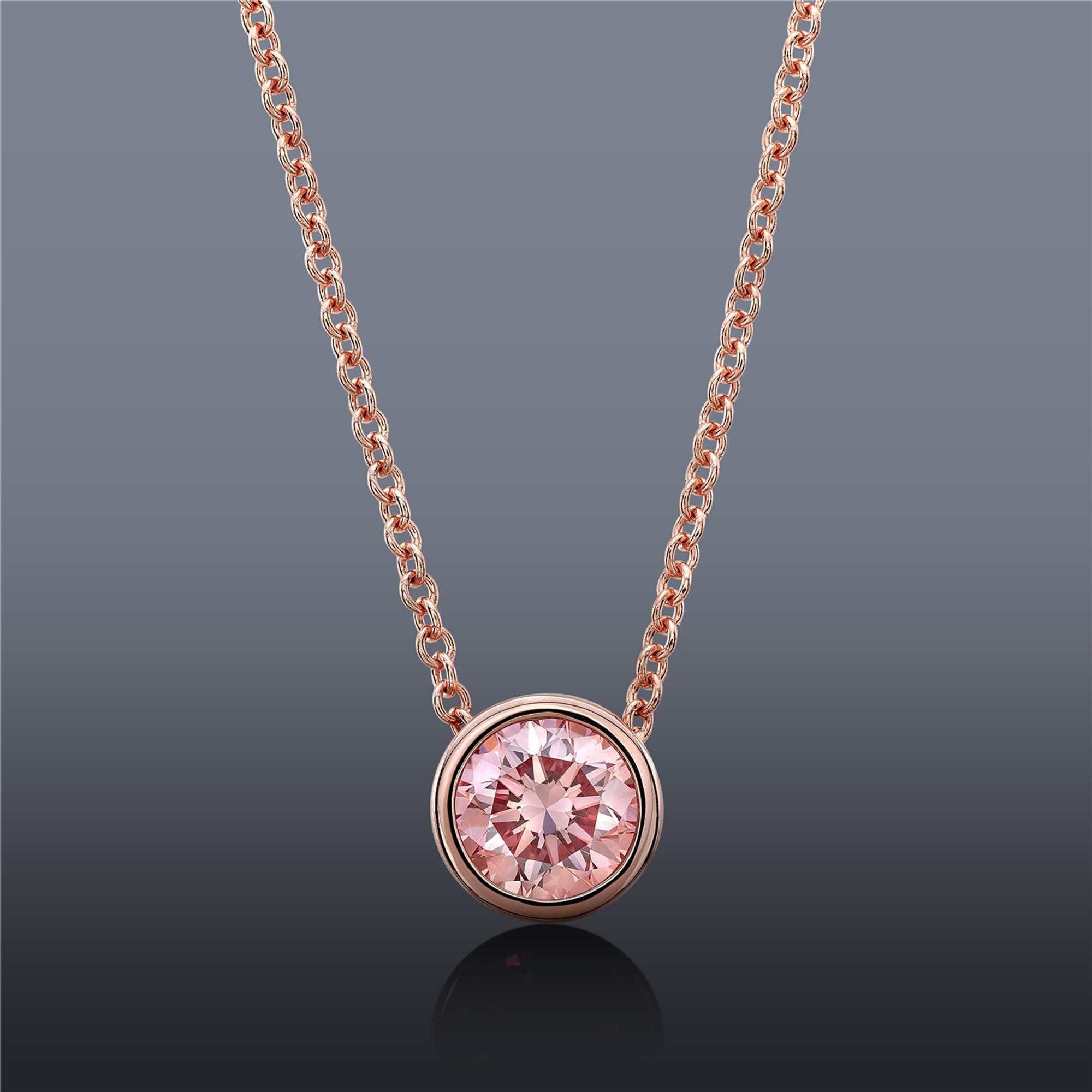 .55ct Fancy Pink Diamond Necklace set in 14K Rose Gold