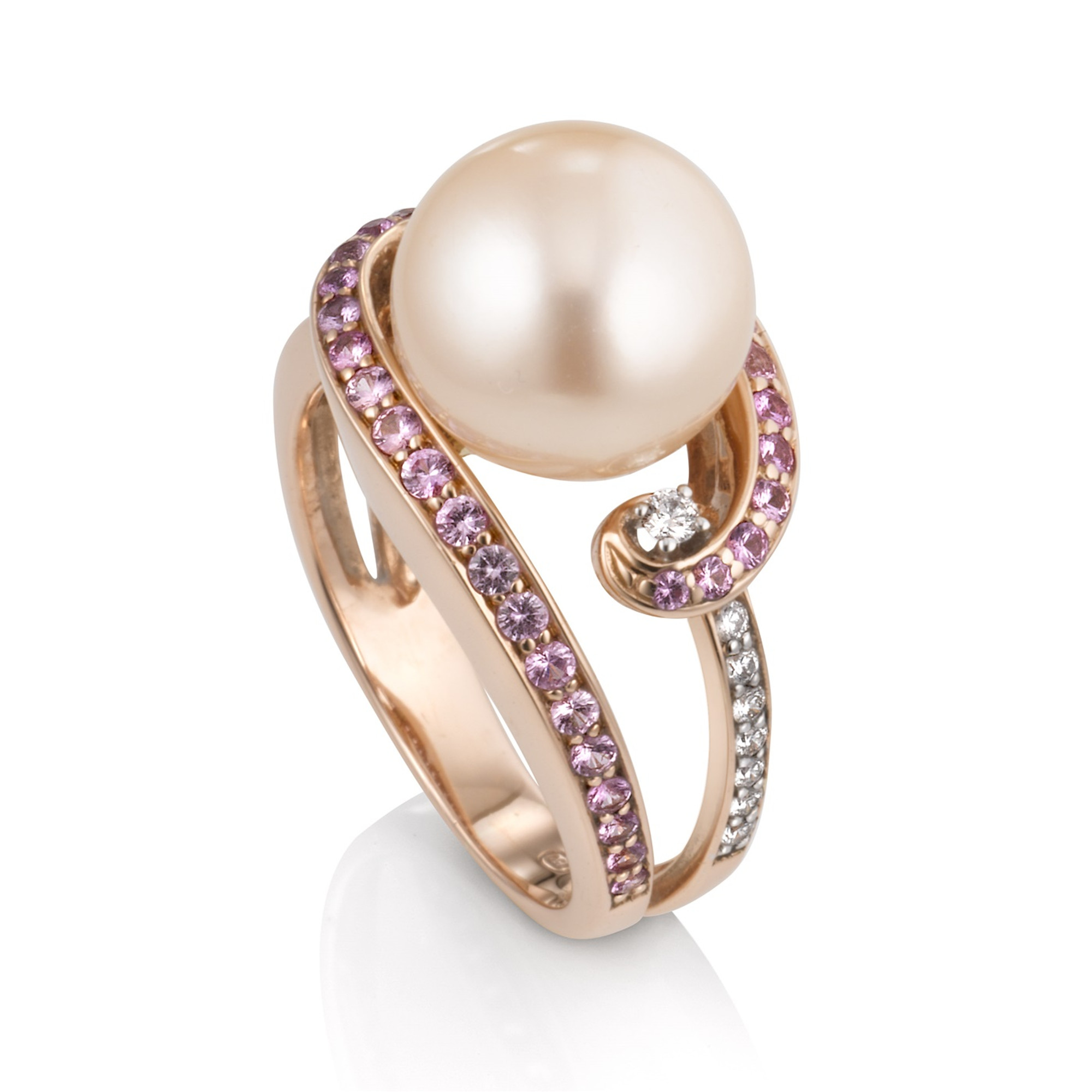 Pearl, Pink Sapphire Diamond Ring - Recently Sold Treasures