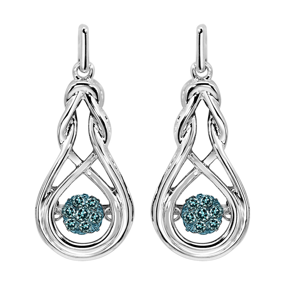 Rhythm Of Love Blue Diamond Silver Earrings