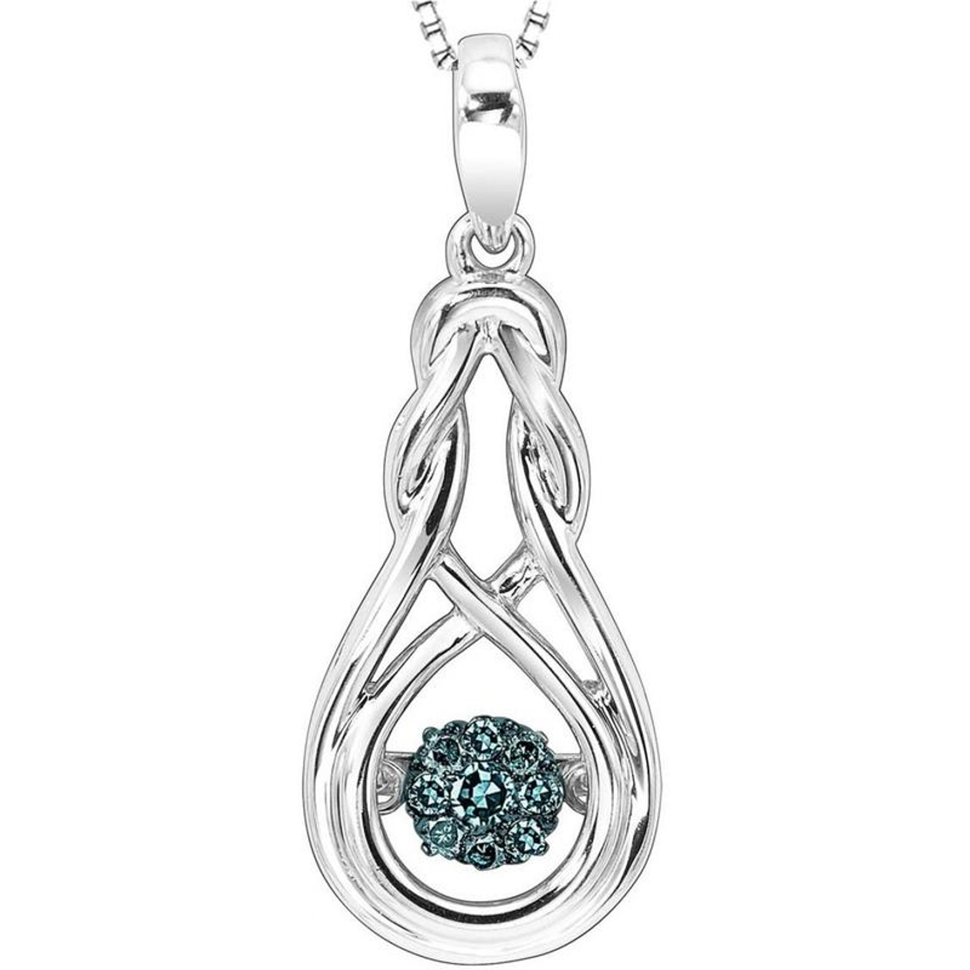 Rhythm Of Love Silver & Blue Diamond Pendant - Knot Design