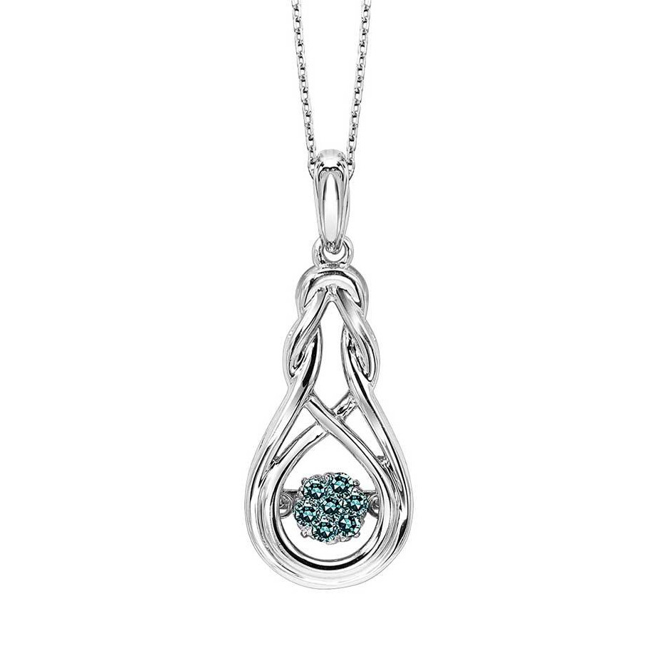 Rhythm Of Love Silver & Blue Diamond Pendant