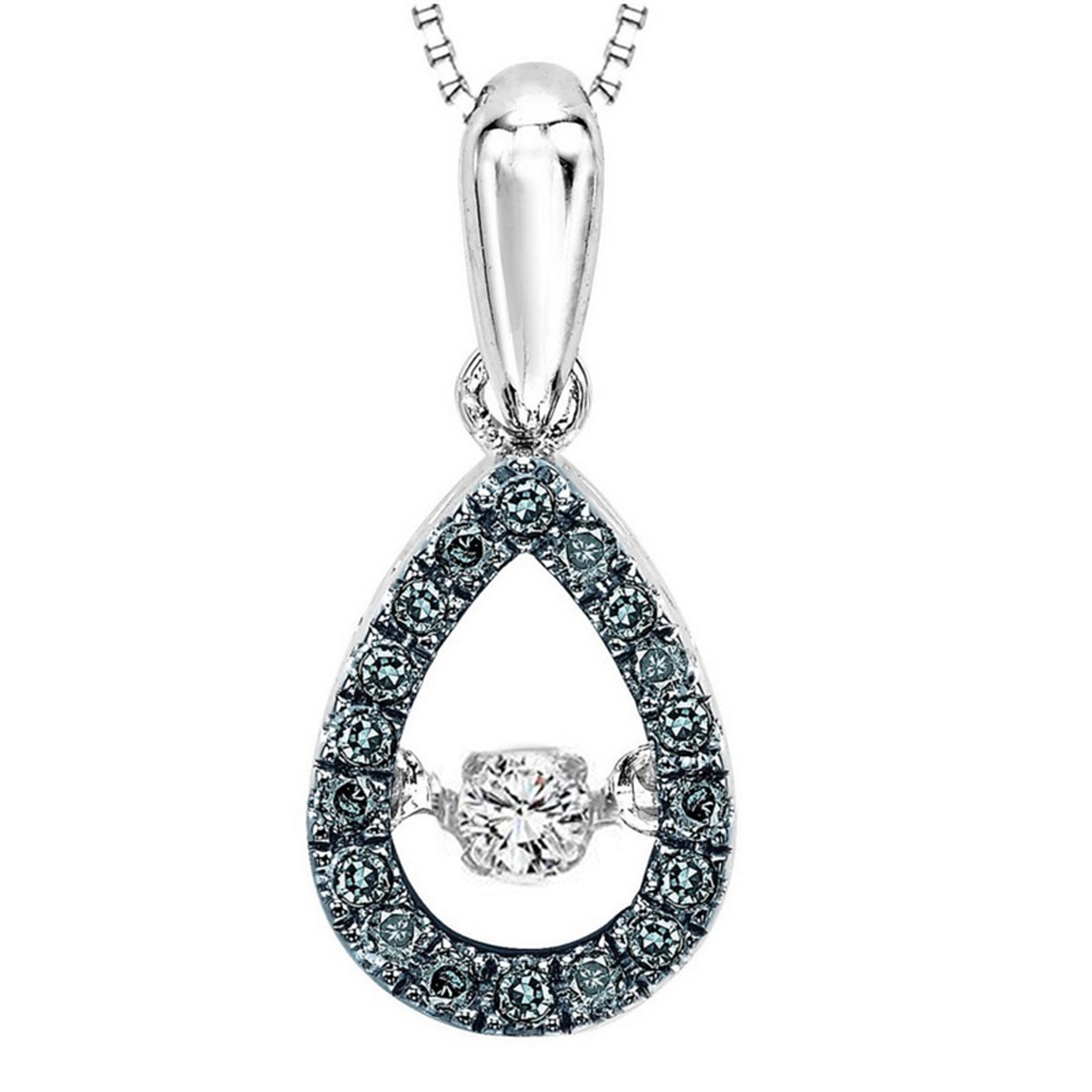 14kt White Gold, Blue and White Diamond Necklace by Rhythm of Love 