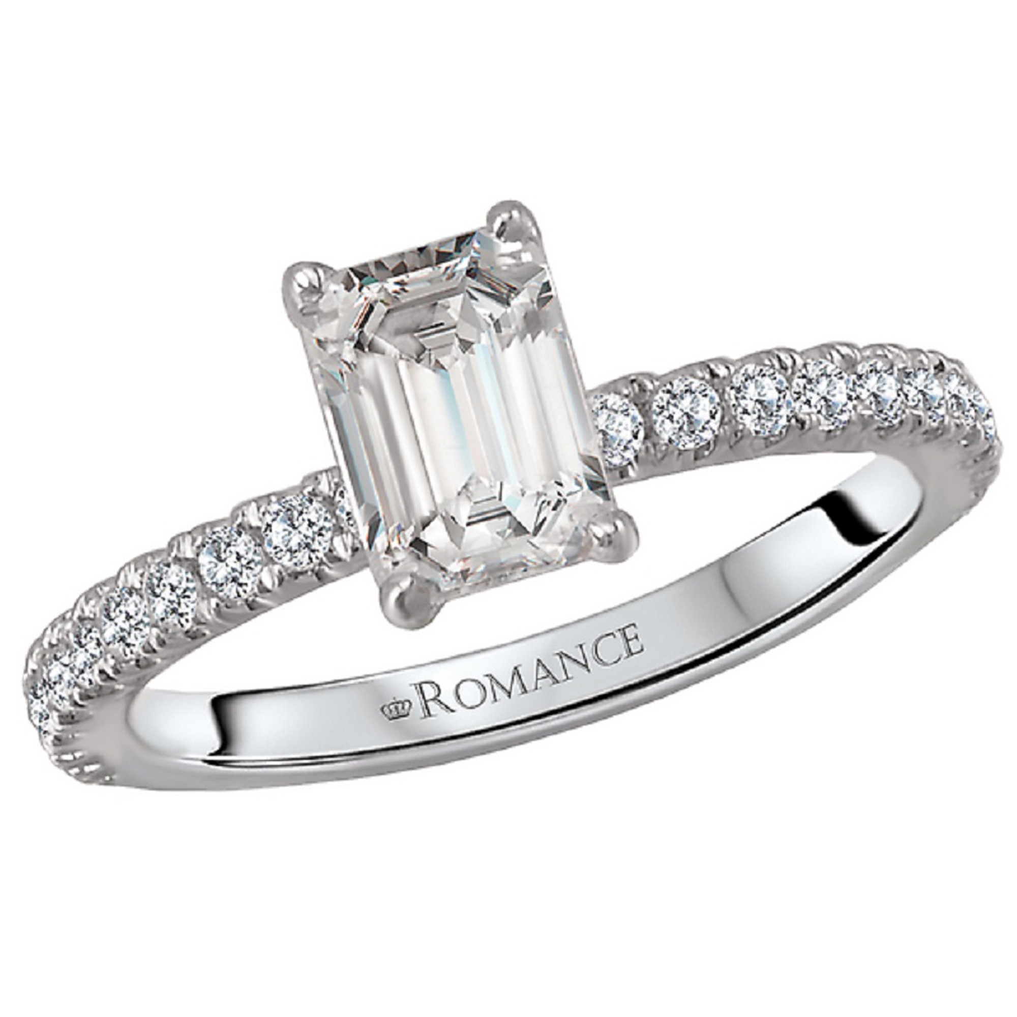 18k White Gold and Diamond Engagement Ring by Romance