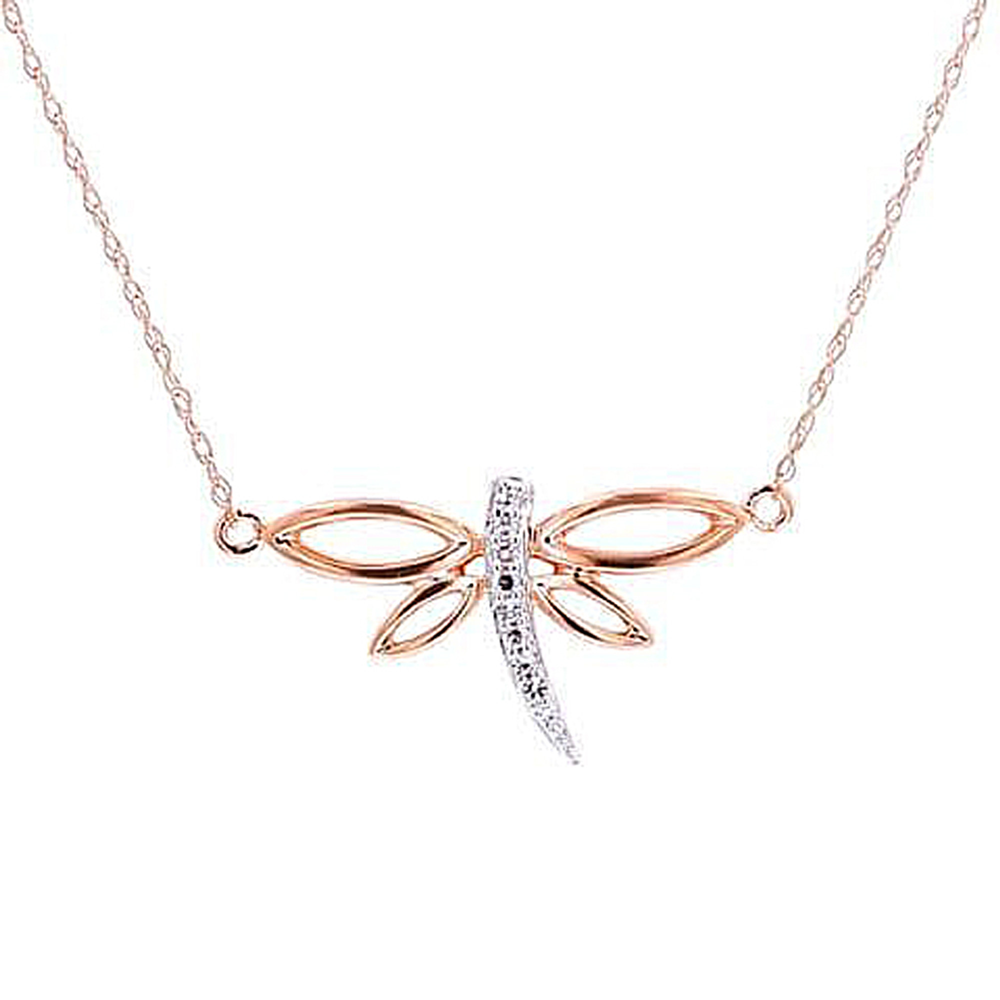 Estate 18K Yellow Gold Art Nouveau Diamond Dragonfly Necklace – Springer's