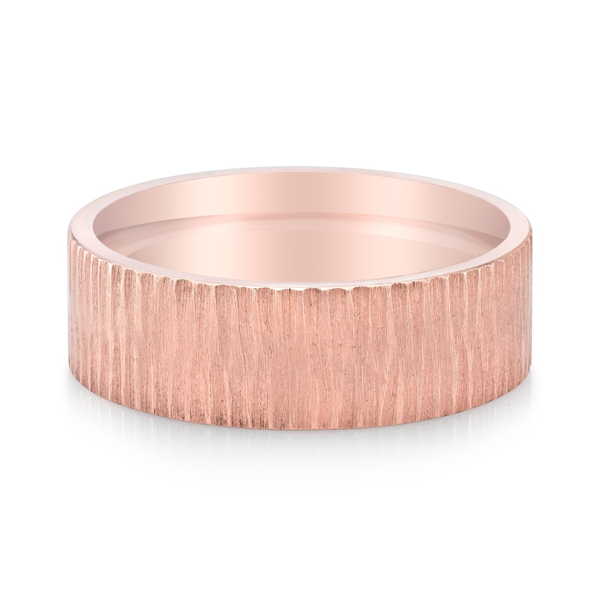 14K Rose Gold Wedding Band - TREE BARK by J.R. YATES