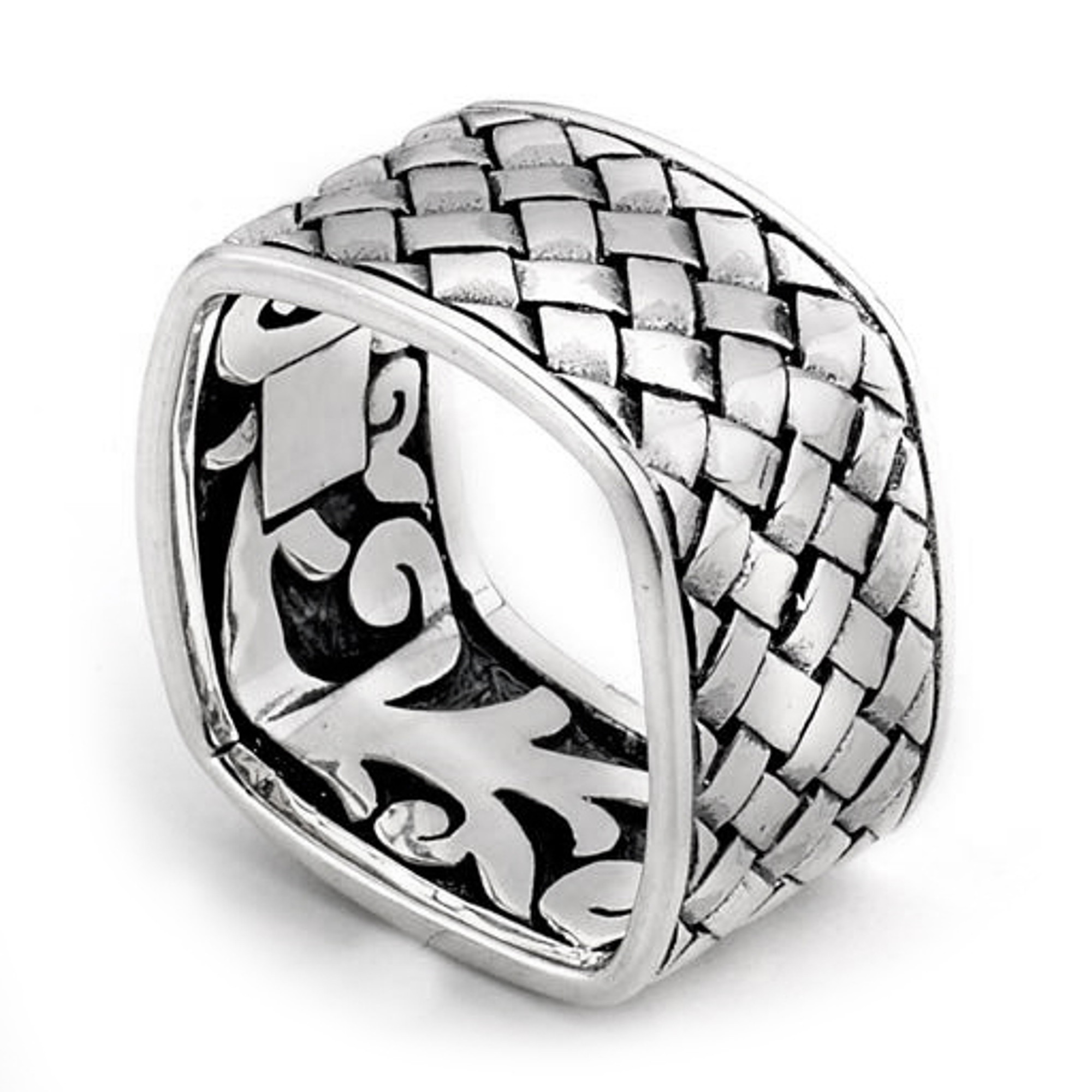 Vintage Simple Men's Stainless Steel Square Ring - Temu