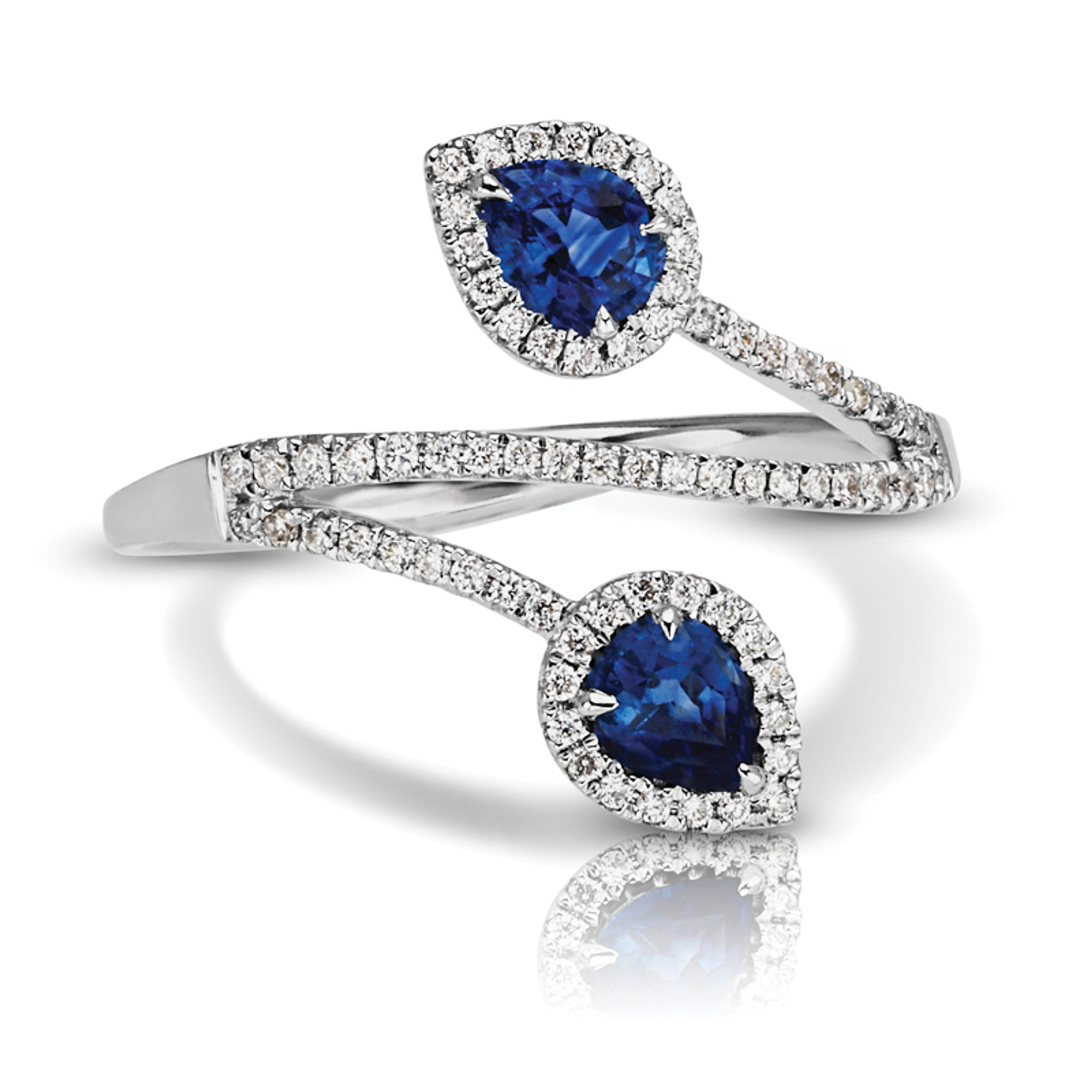 Montana Sapphire or Lab Grown Diamond Modern Half Bezel Engagement Ring -  LOLiDE