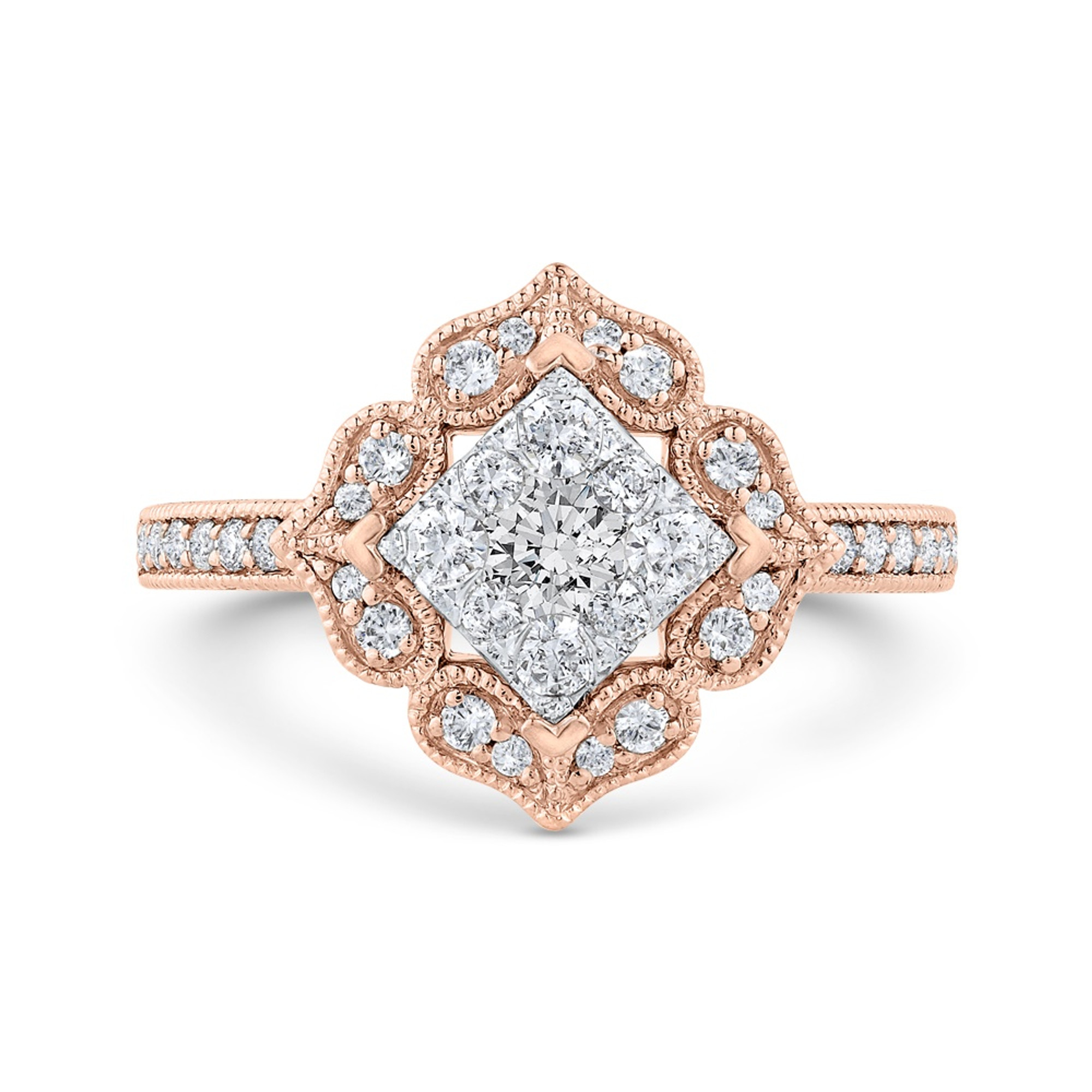 Flower Bouquet Pear Shaped Diamond Ring in 18K White Gold - Greene & Co.  Beverly – Greene & Co. Beverly Hills