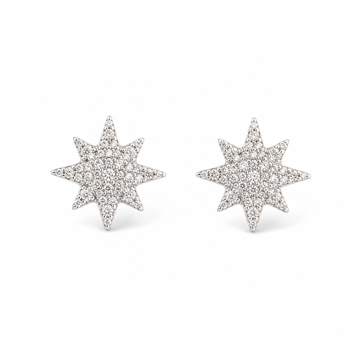 10K North Star Cluster Diamond Studs