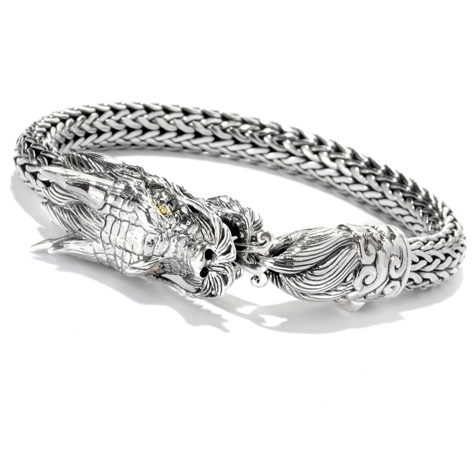 Samuel B. Sterling Silver Naga Dragon Bracelet with 18K Gold