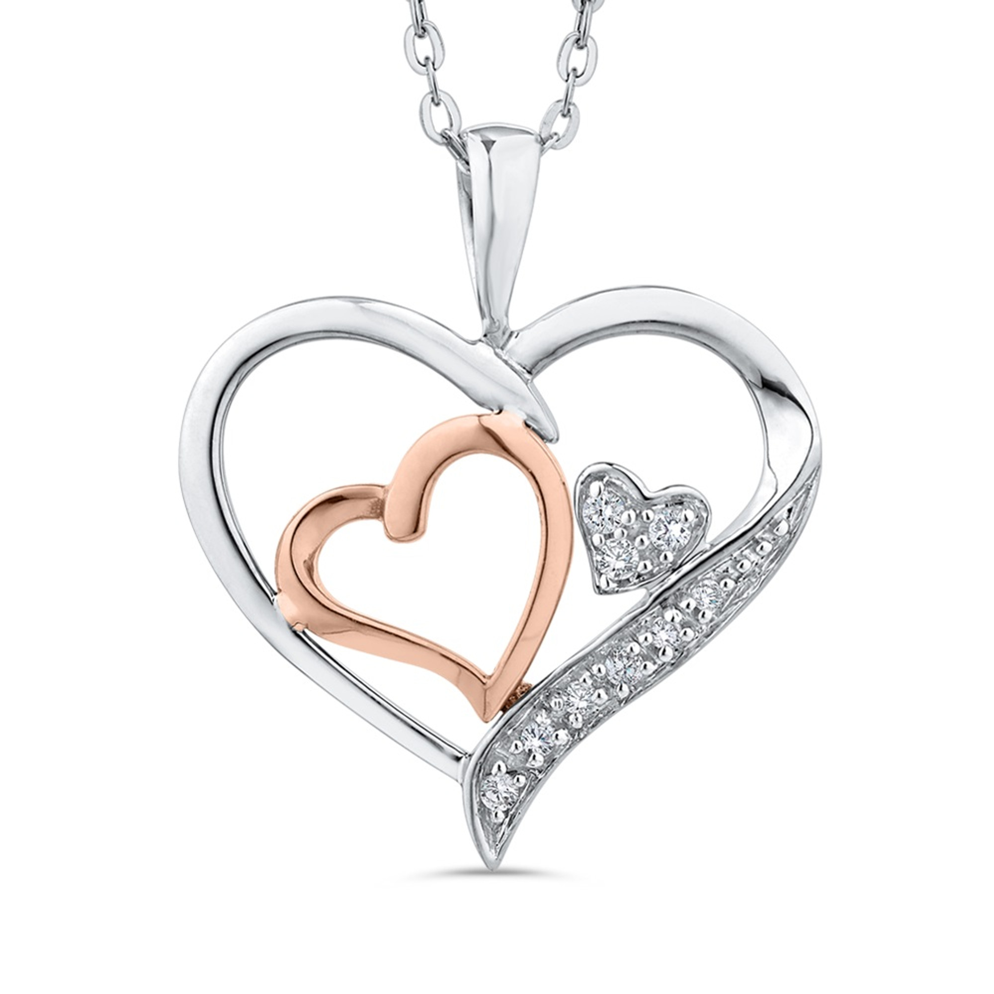 Tiffany & Co Sterling Silver Triple Open Heart Pendant Necklace With Box |  eBay