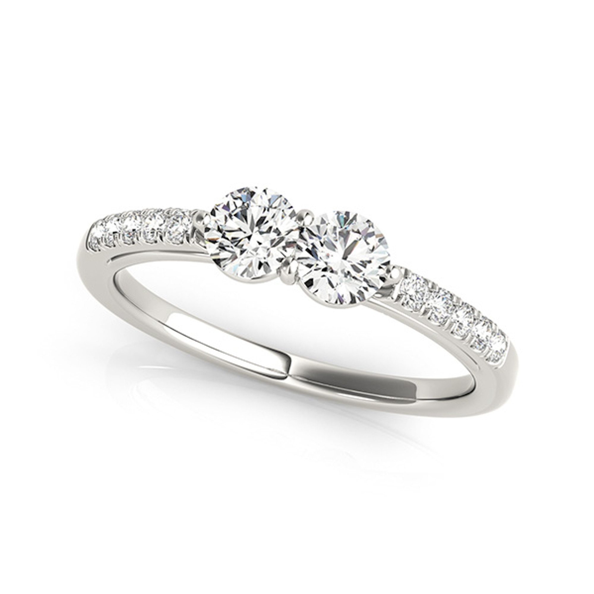 Layla - Two Stone Diamond Pave Ring