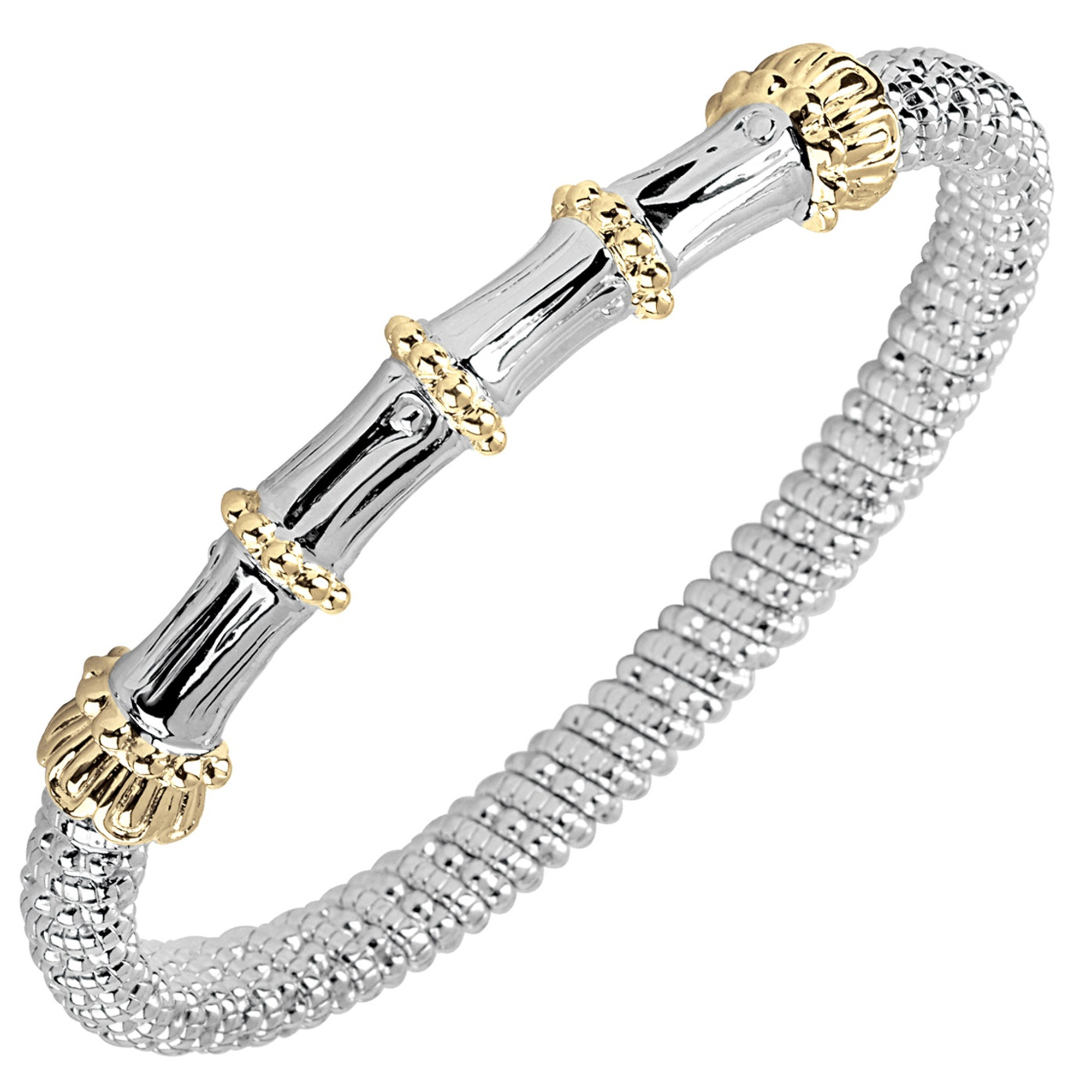 Alwand Vahan Sterling Silver & 14K Yellow Gold Bracelet with Bamboo Design