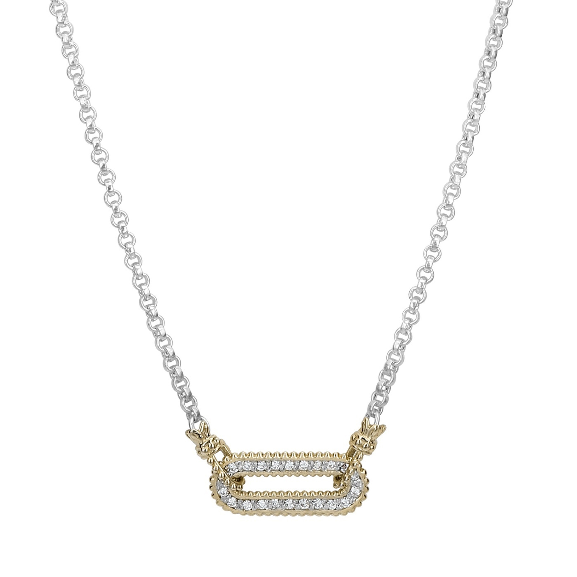 14K Yellow Gold Paperclip Necklace with Round Diamonds - 18 inches long For  Sale at 1stDibs | white gold paperclip necklace, paperclip necklace white  gold, 14k gold paperclip necklace 18 inch