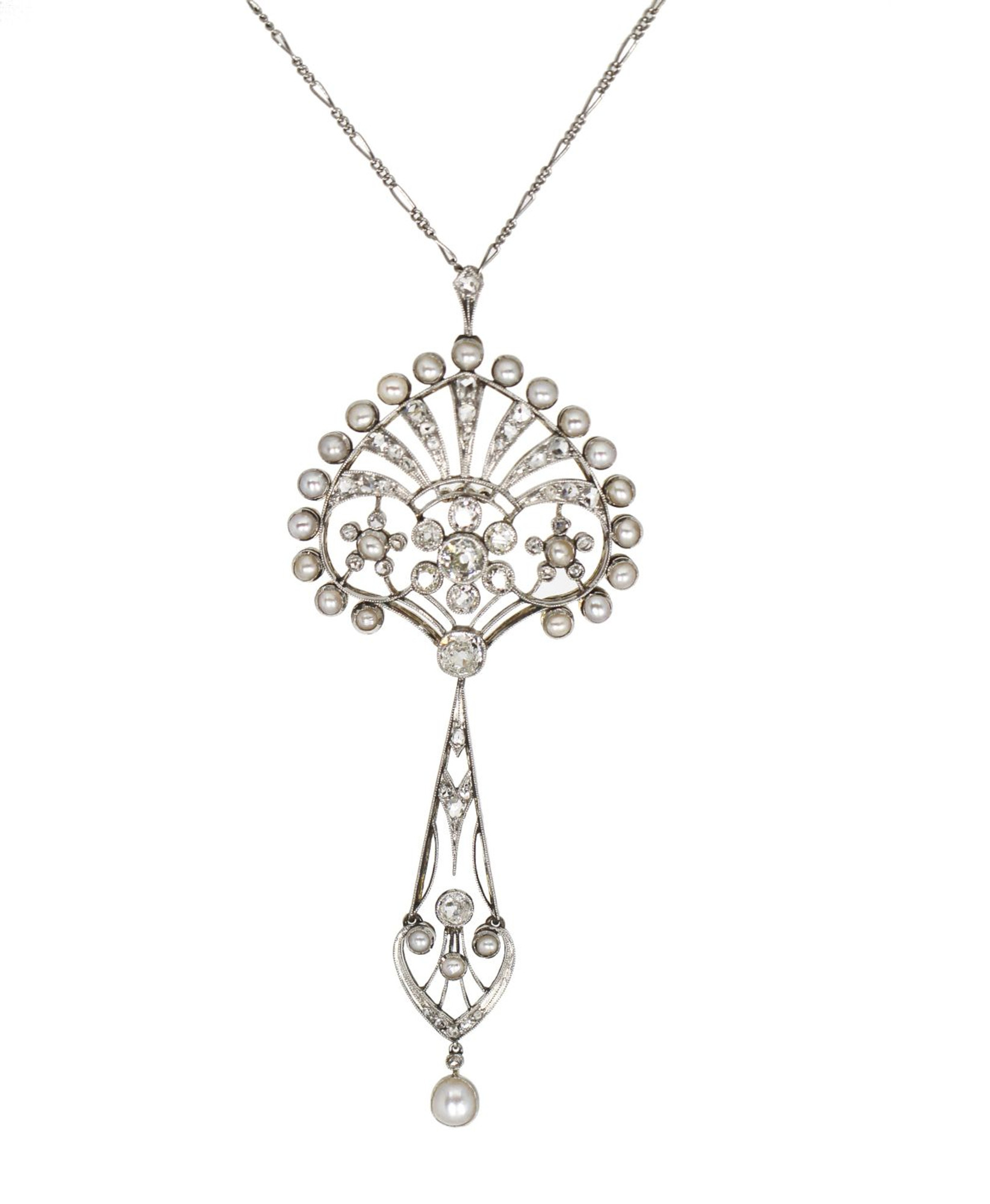 Vintage Platinum and Diamond Edwardian Necklace