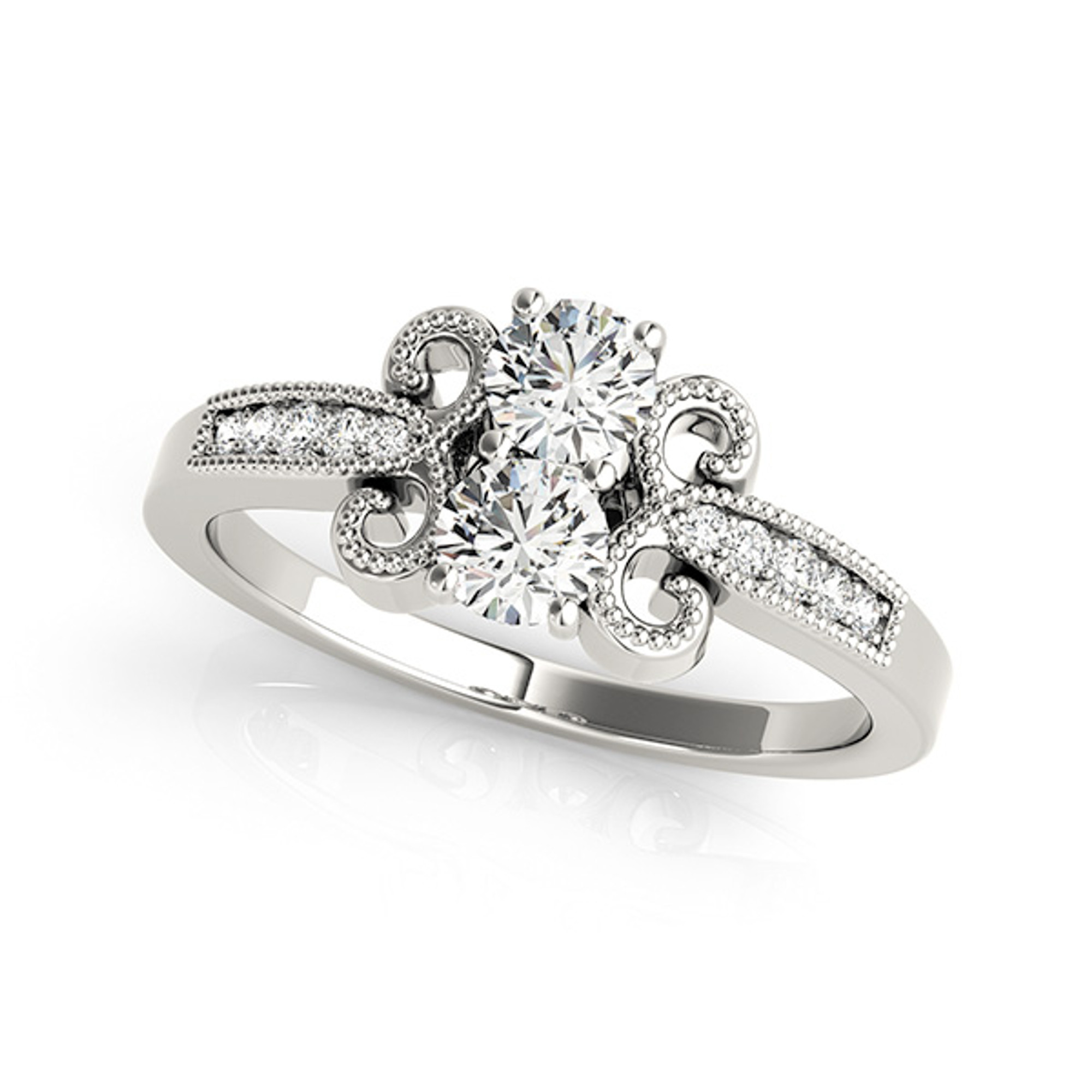 Bella - Vintage Style Two Stone Diamond Ring