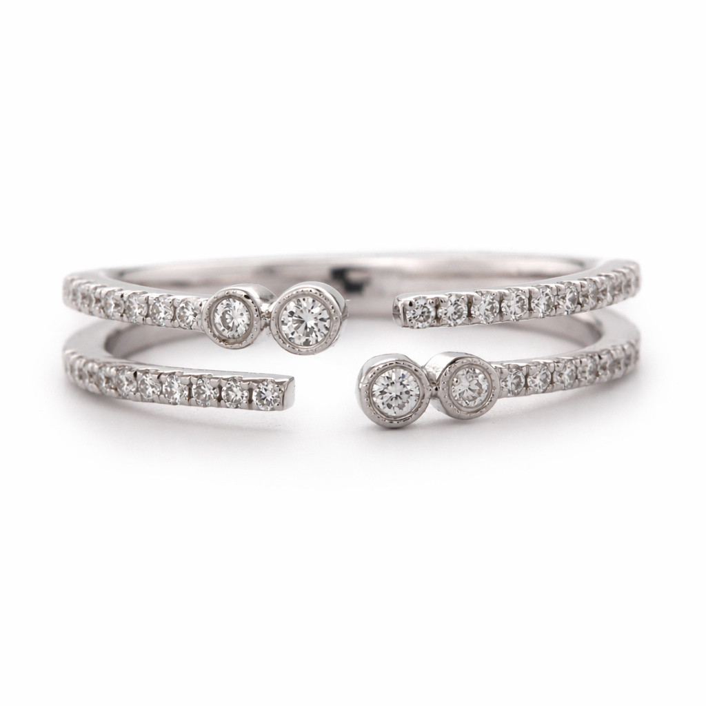 14k White Gold & .22ctw Modern Diamond Ring
